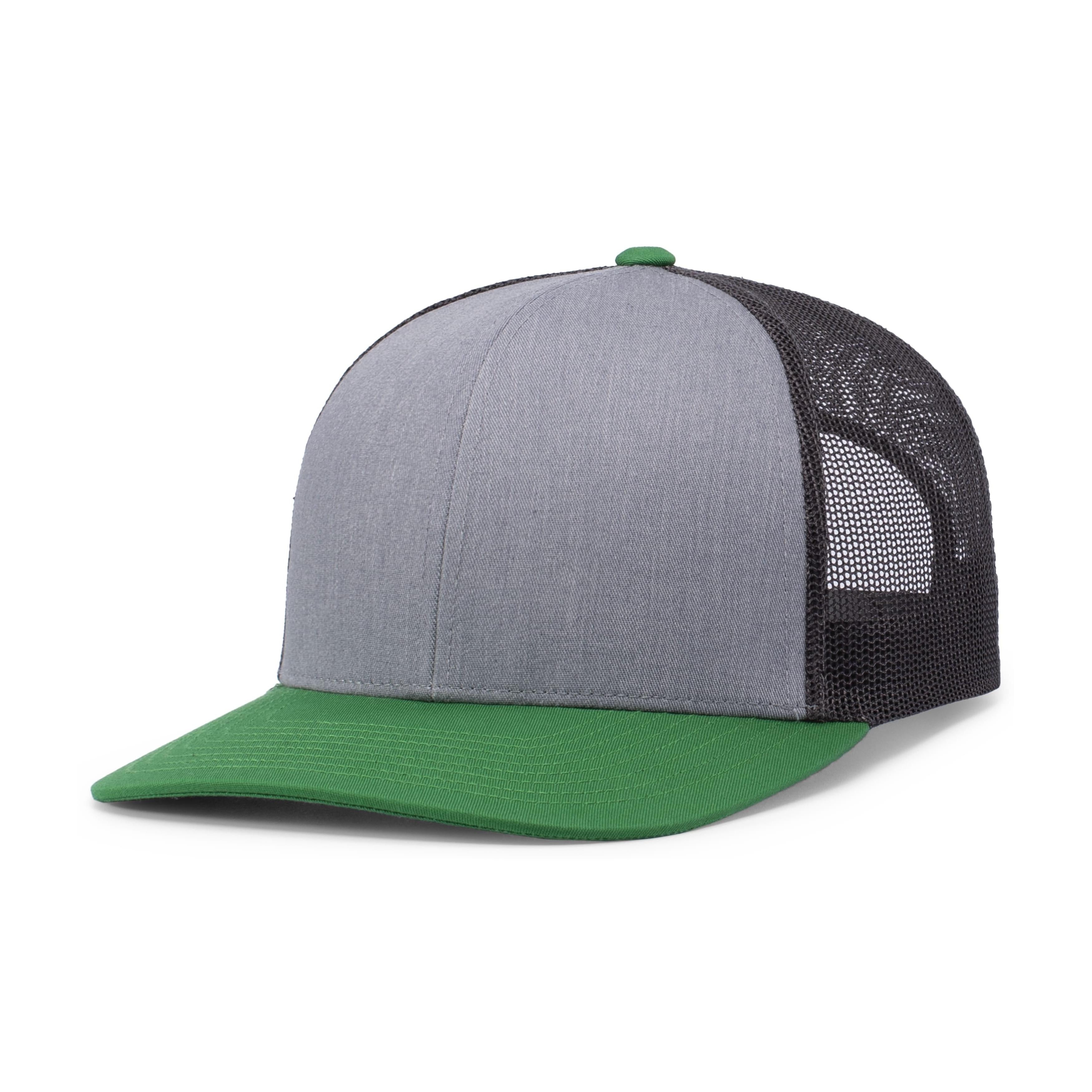 Trucker Snapback Cap - OS - HEATHER GREY/LT CHARCOAL/GREEN