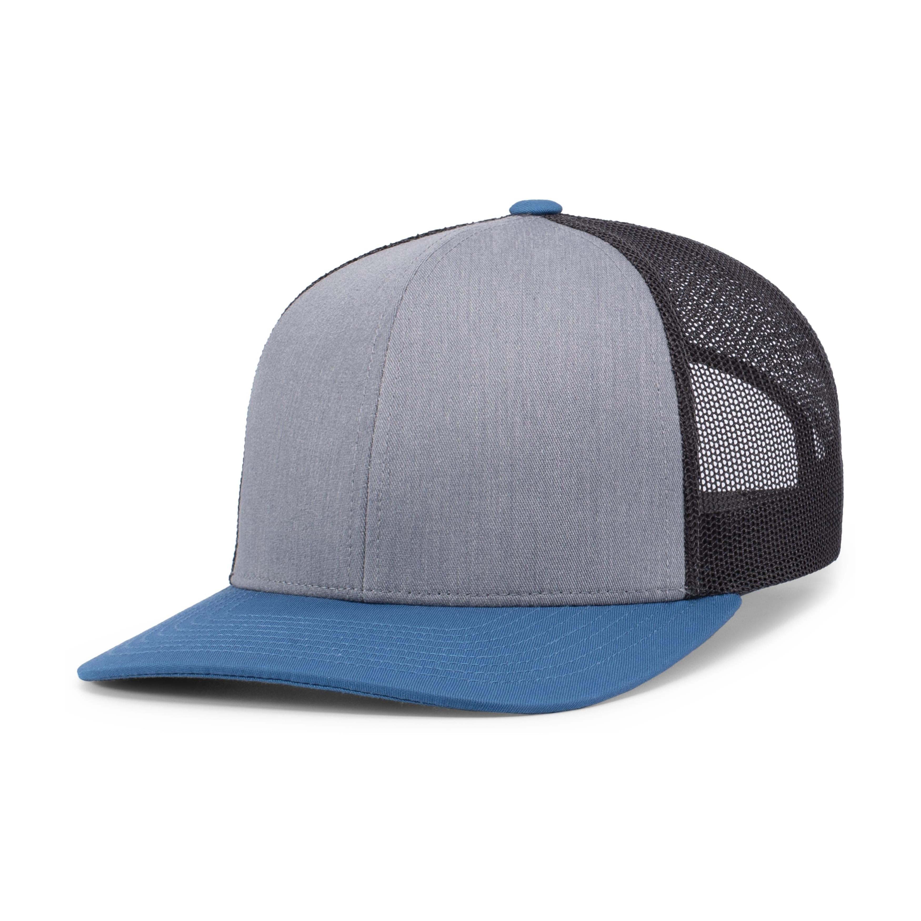 Trucker Snapback Cap - OS - HEATHER GREY/LT CHARCOAL/OCEAN BLUE