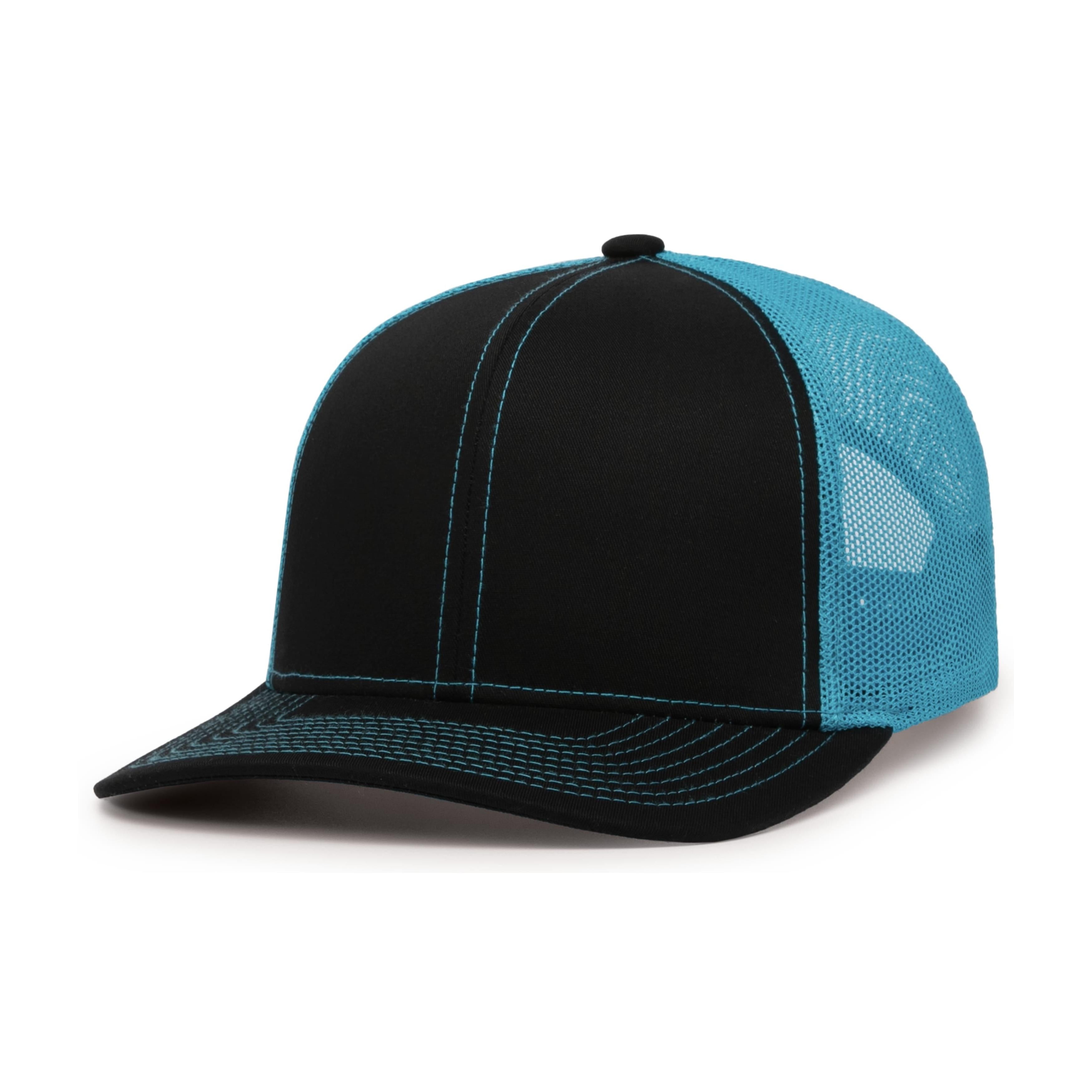 Trucker Snapback Cap - OS - BLACK/NEON BLUE/BLACK