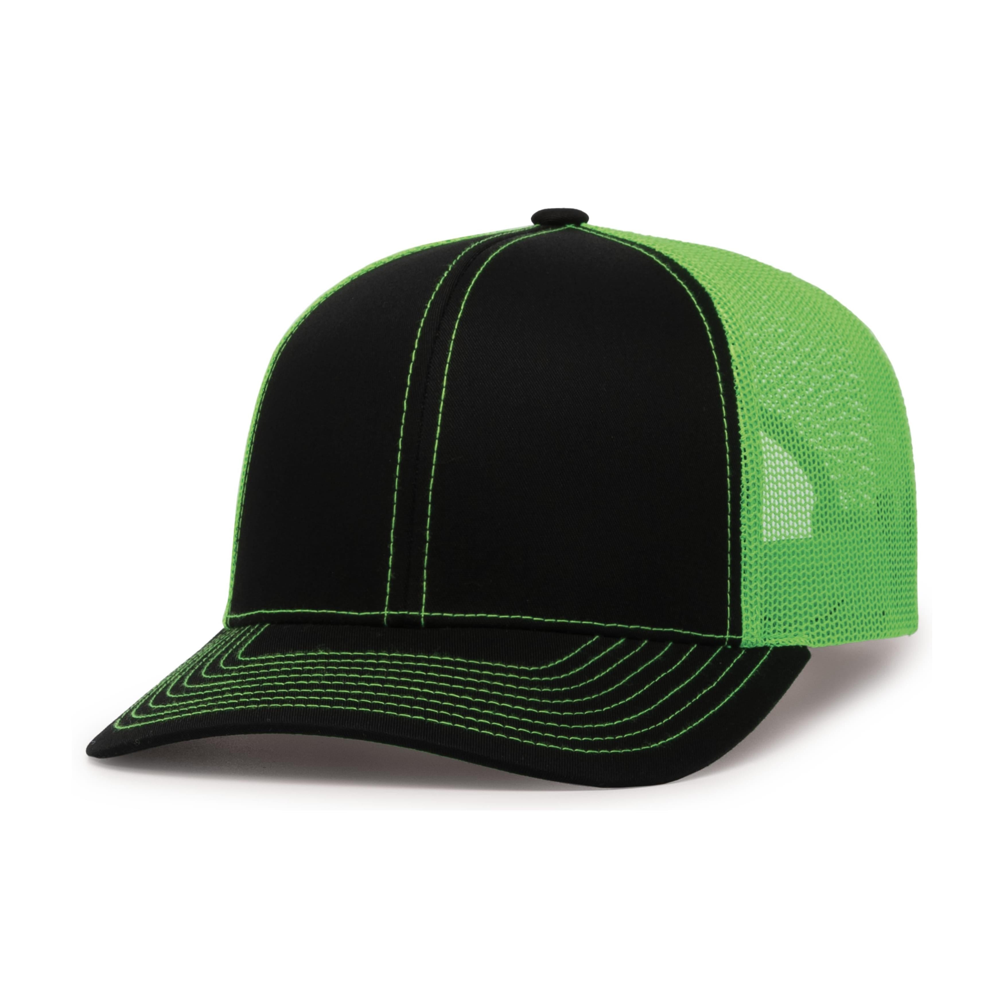 Trucker Snapback Cap - XL - BLACK/NEON GREEN/BLACK