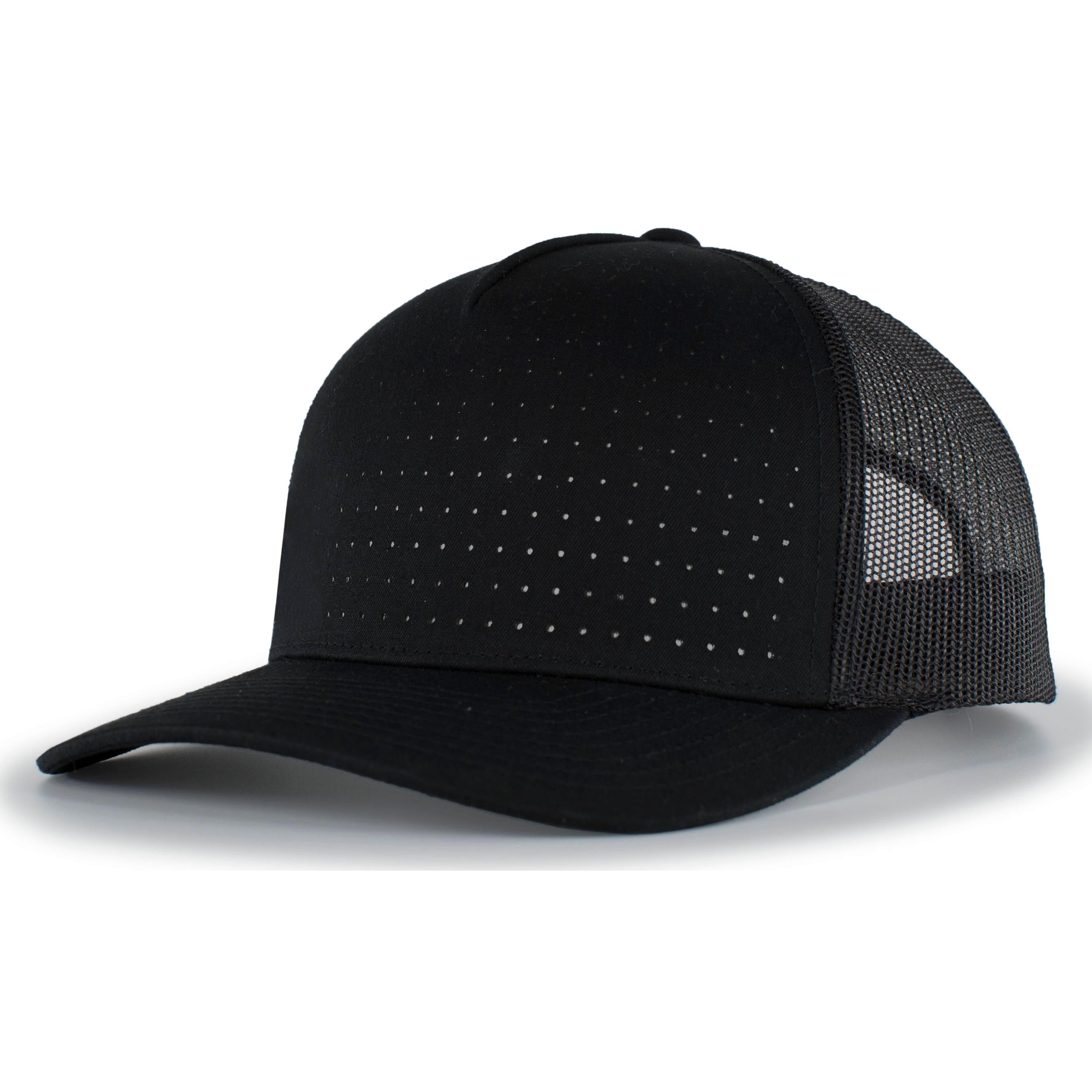 Perforated 5-Panel Trucker Snapback Cap - OS - BLACK/REFLECTIVE