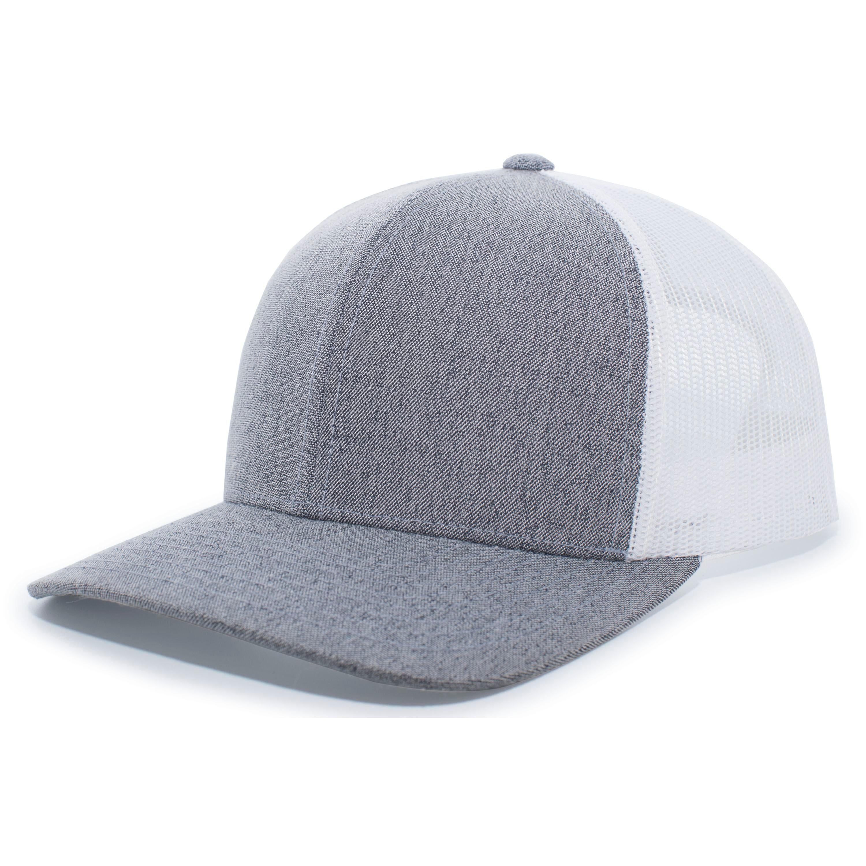 Heather Trucker Snapback Cap - OS - GREY HEATHER/WHITE/GREY HEATHER