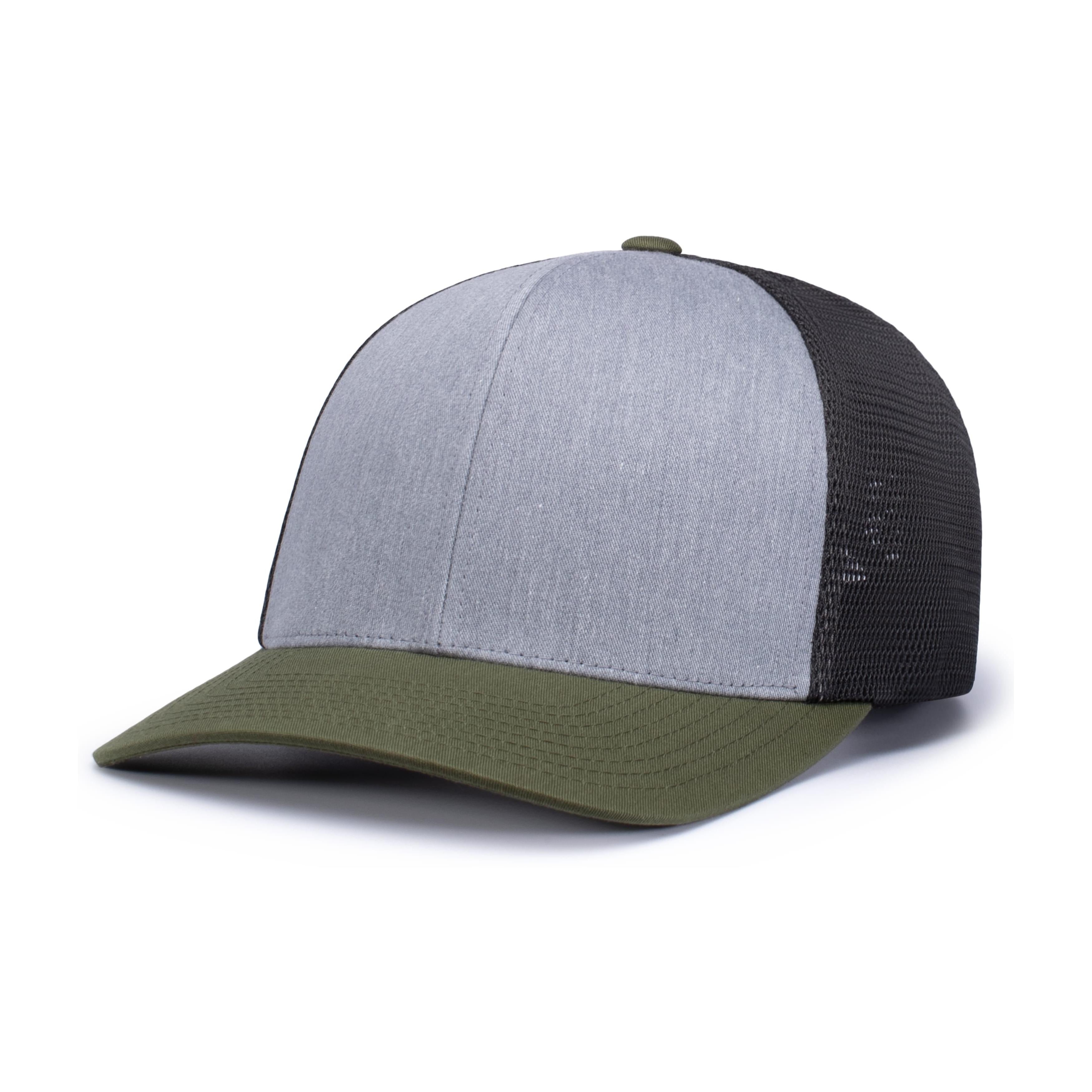 Trucker Flexfit® Snapback Cap - OS - HEATHER GREY/LT CHARCOAL/MOSS GREEN