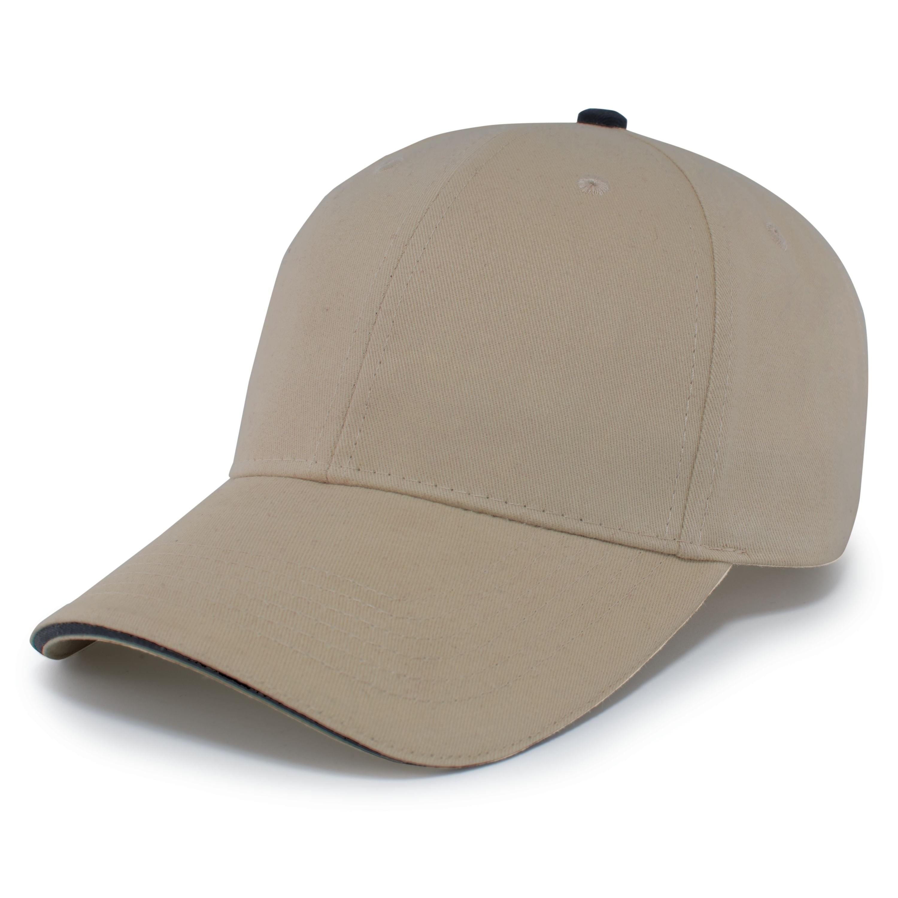 Brushed Twill Cap With Sandwich Bill - OS - KHAKI/BLACK