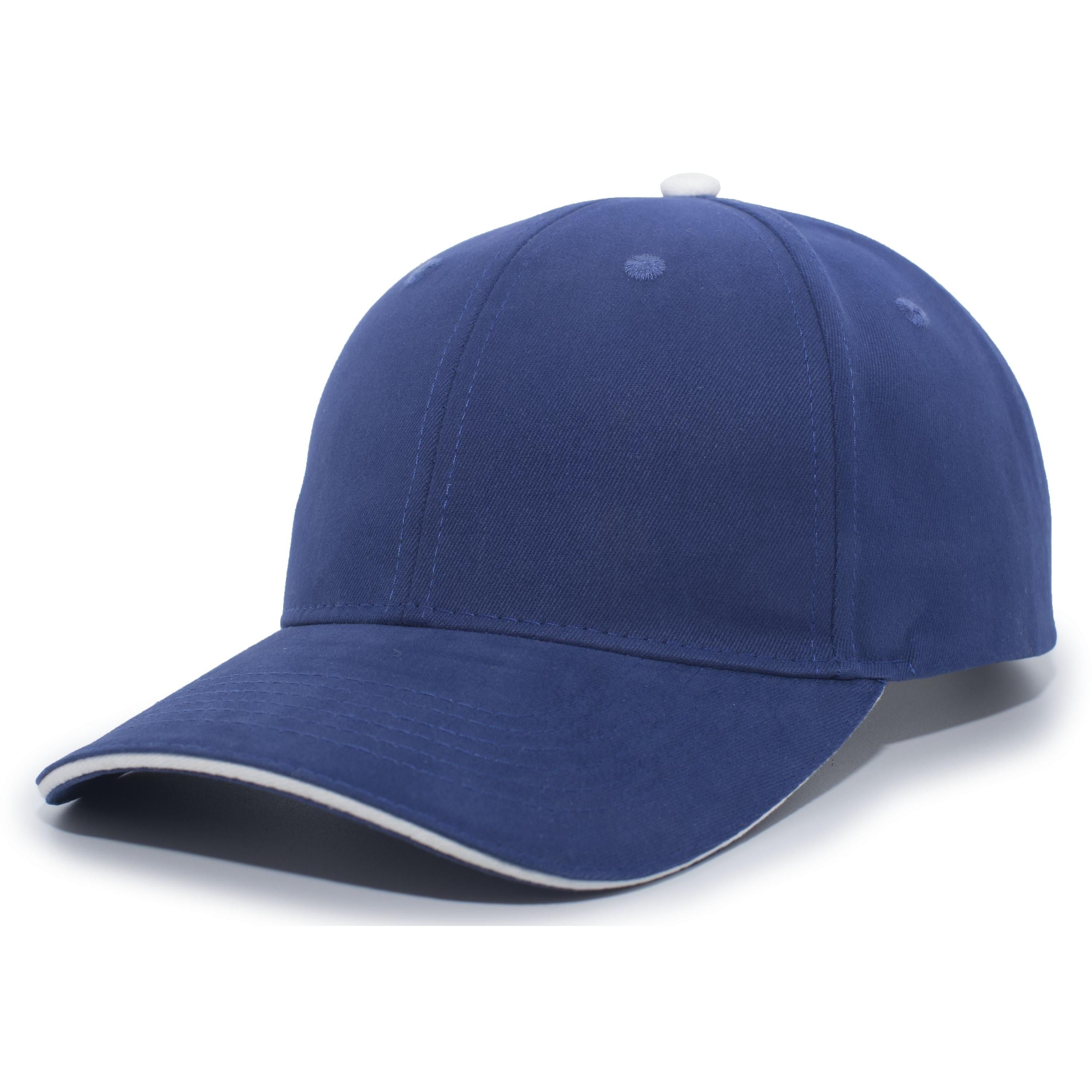 Brushed Twill Cap With Sandwich Bill - OS - ROYAL/WHITE