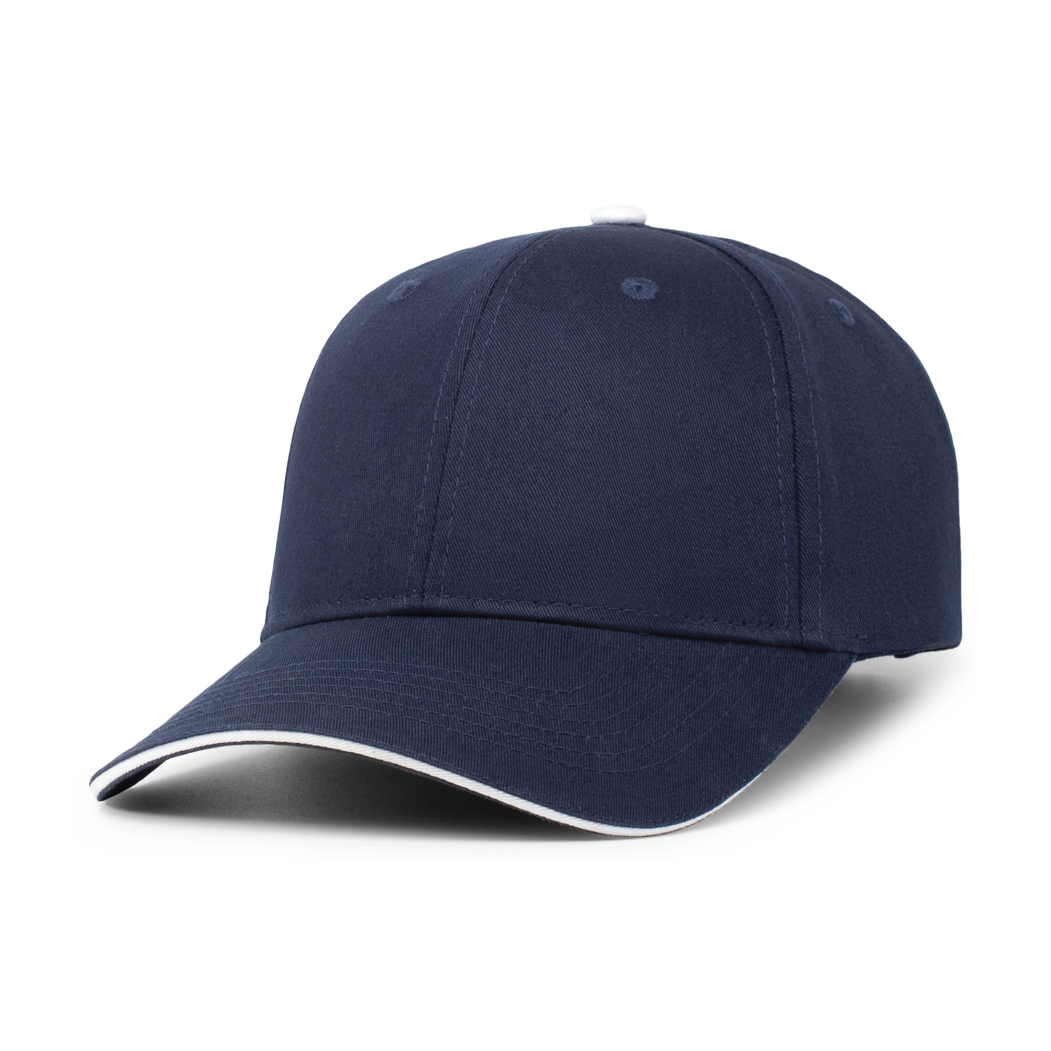 Brushed Twill Cap With Sandwich Bill - OS - NAVY/WHITE