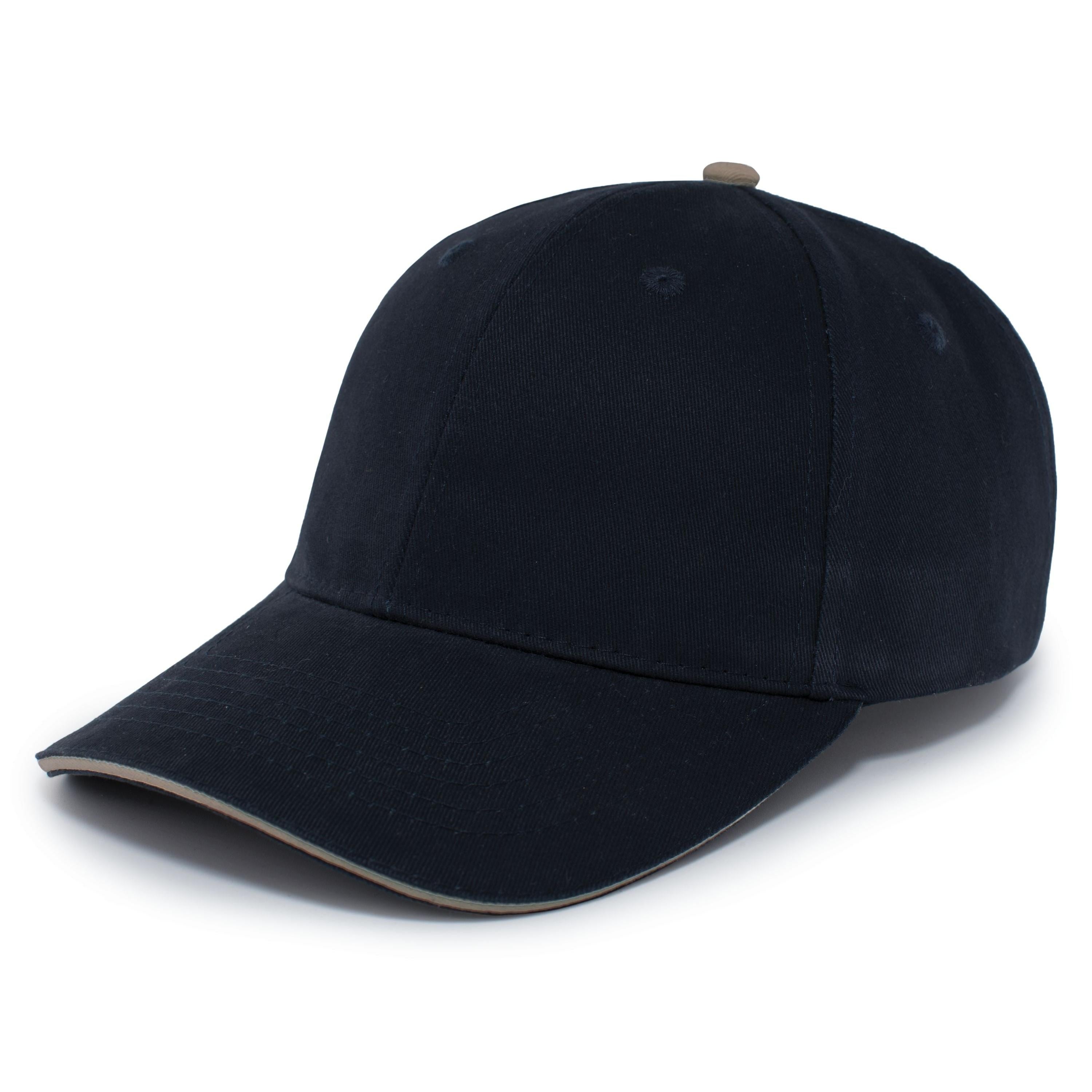 Brushed Twill Cap With Sandwich Bill - OS - NAVY/KHAKI