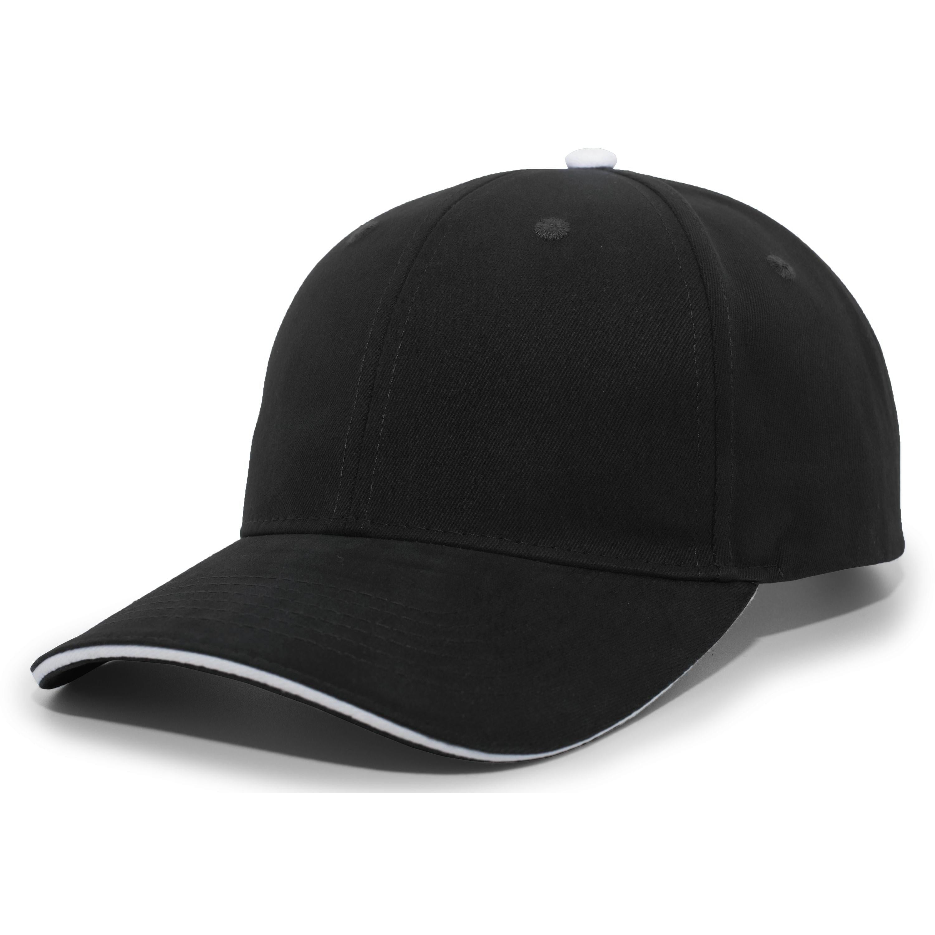 Brushed Twill Cap With Sandwich Bill - OS - BLACK/WHITE
