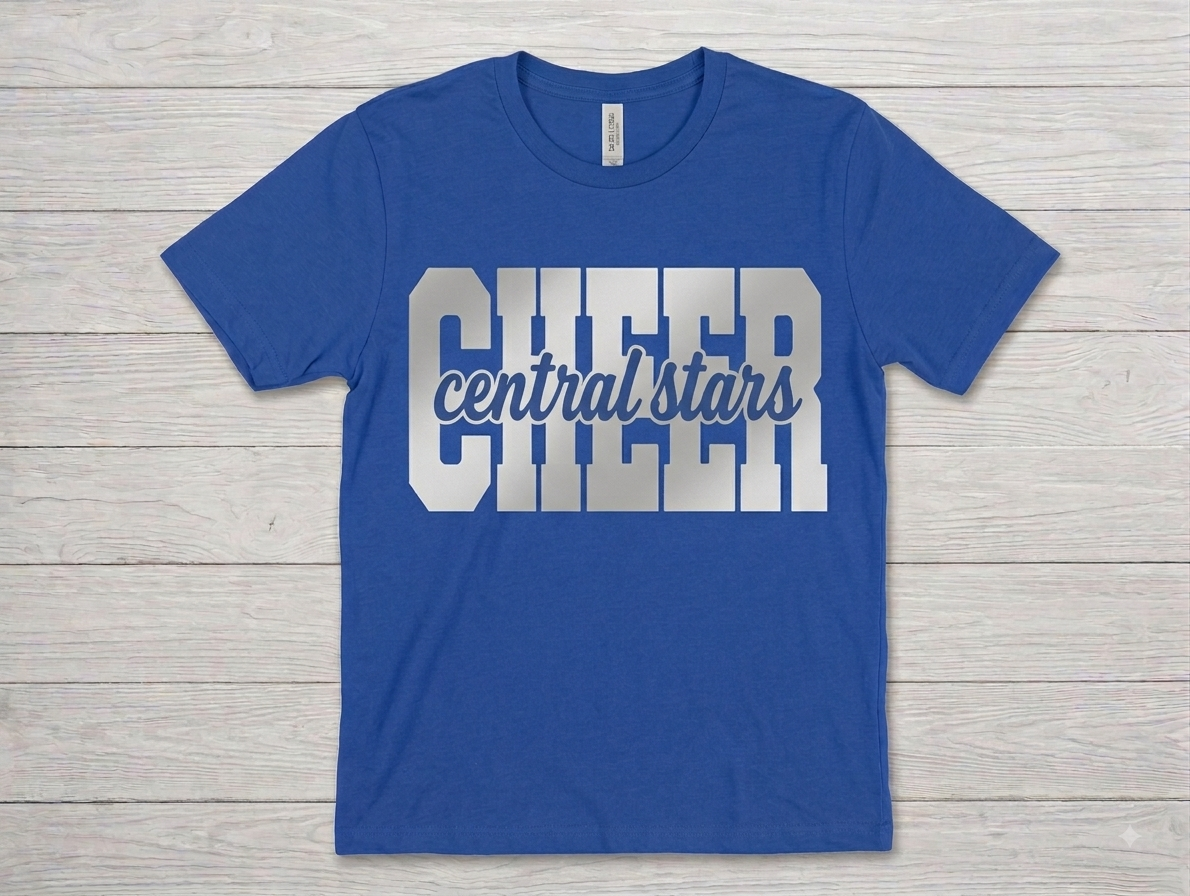 Youth Central Stars Cheer Metallic Varsity Tee