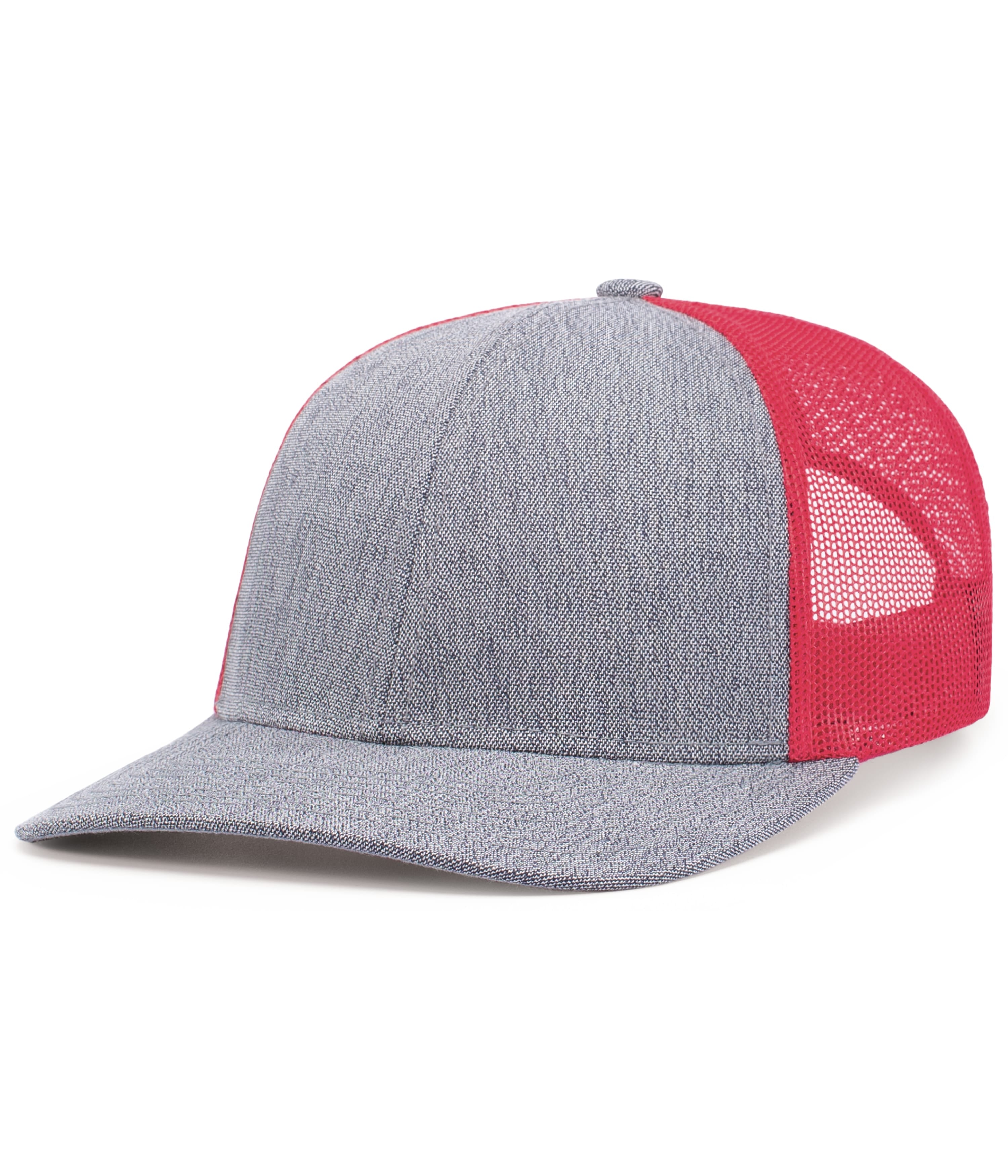 Melange Heather Low-Profile Trucker - OS - GREY HEATHER/RED/GREY HEATHER