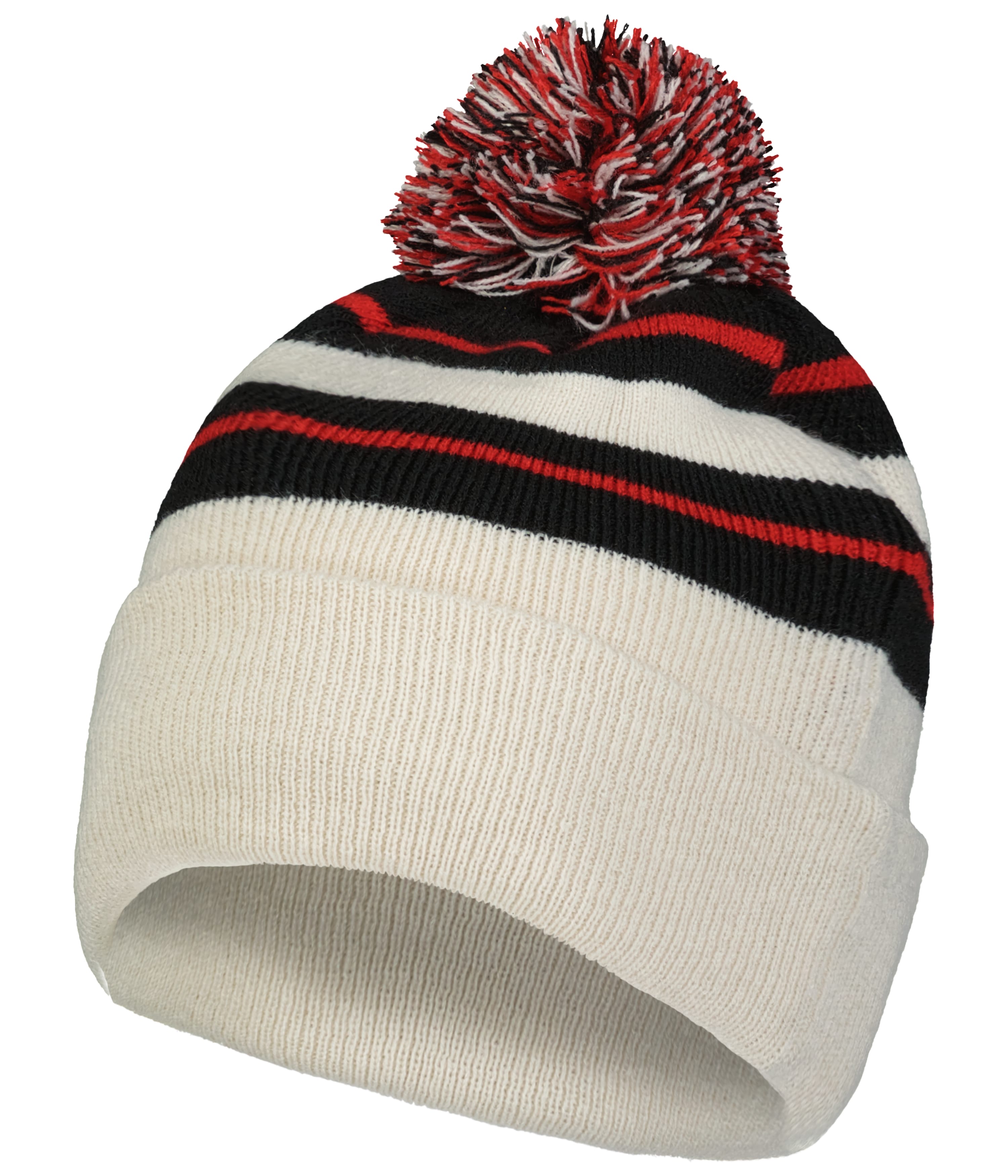 Knit Fold Over Pom-Pom Beanie - OS - B19L