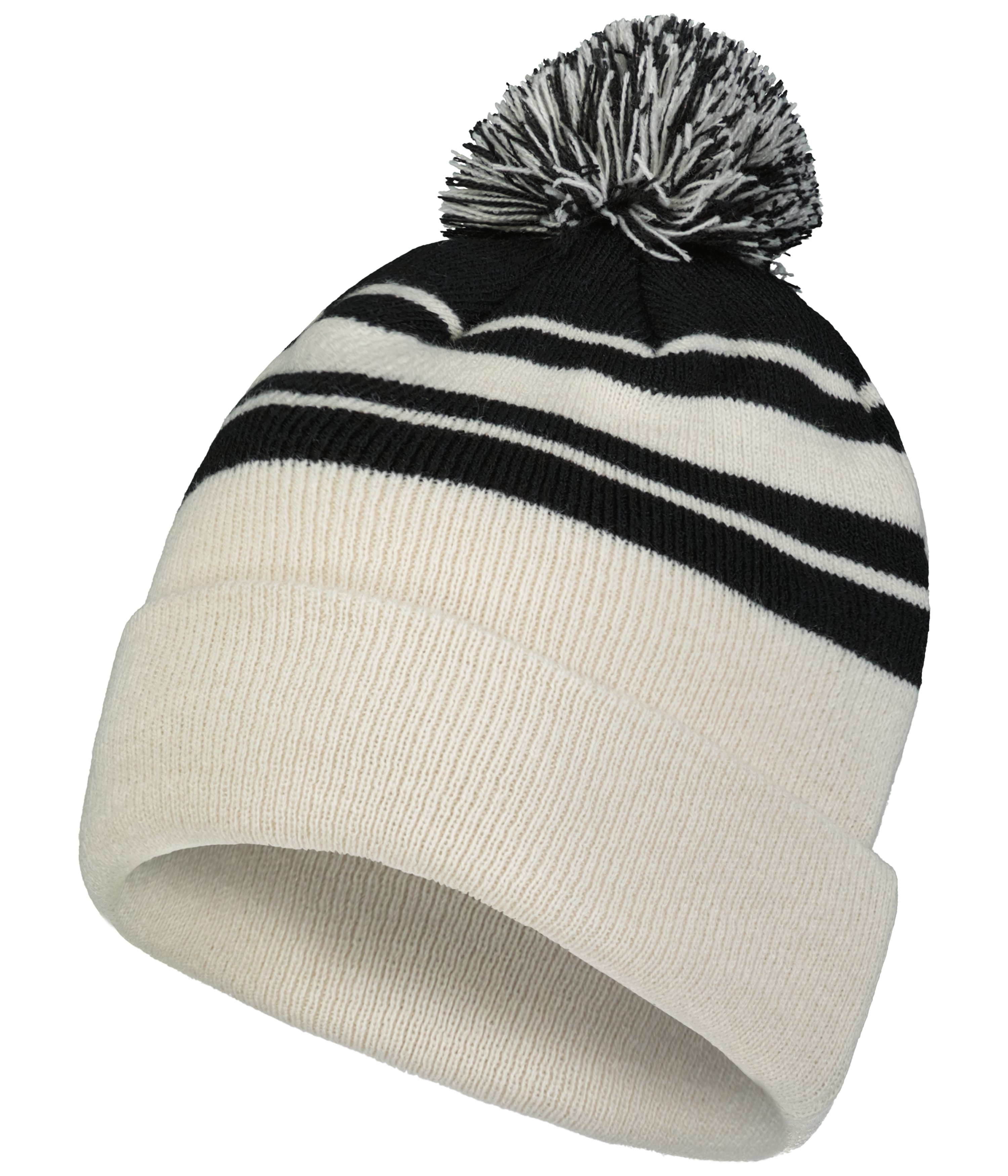 Knit Fold Over Pom-Pom Beanie - OS - nan