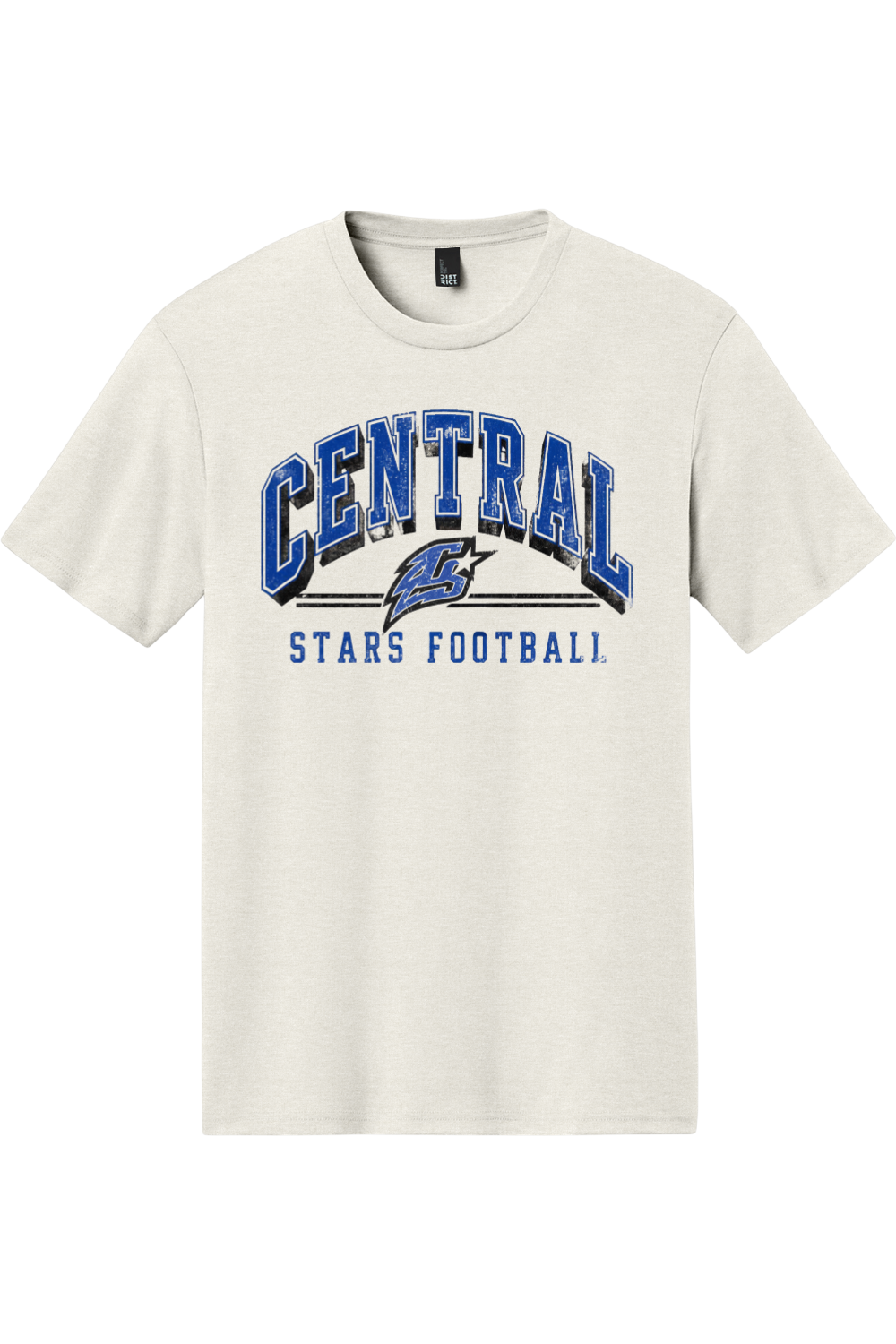 Vintage Central Stars tri-blend tee in Oatmeal Heather, front view