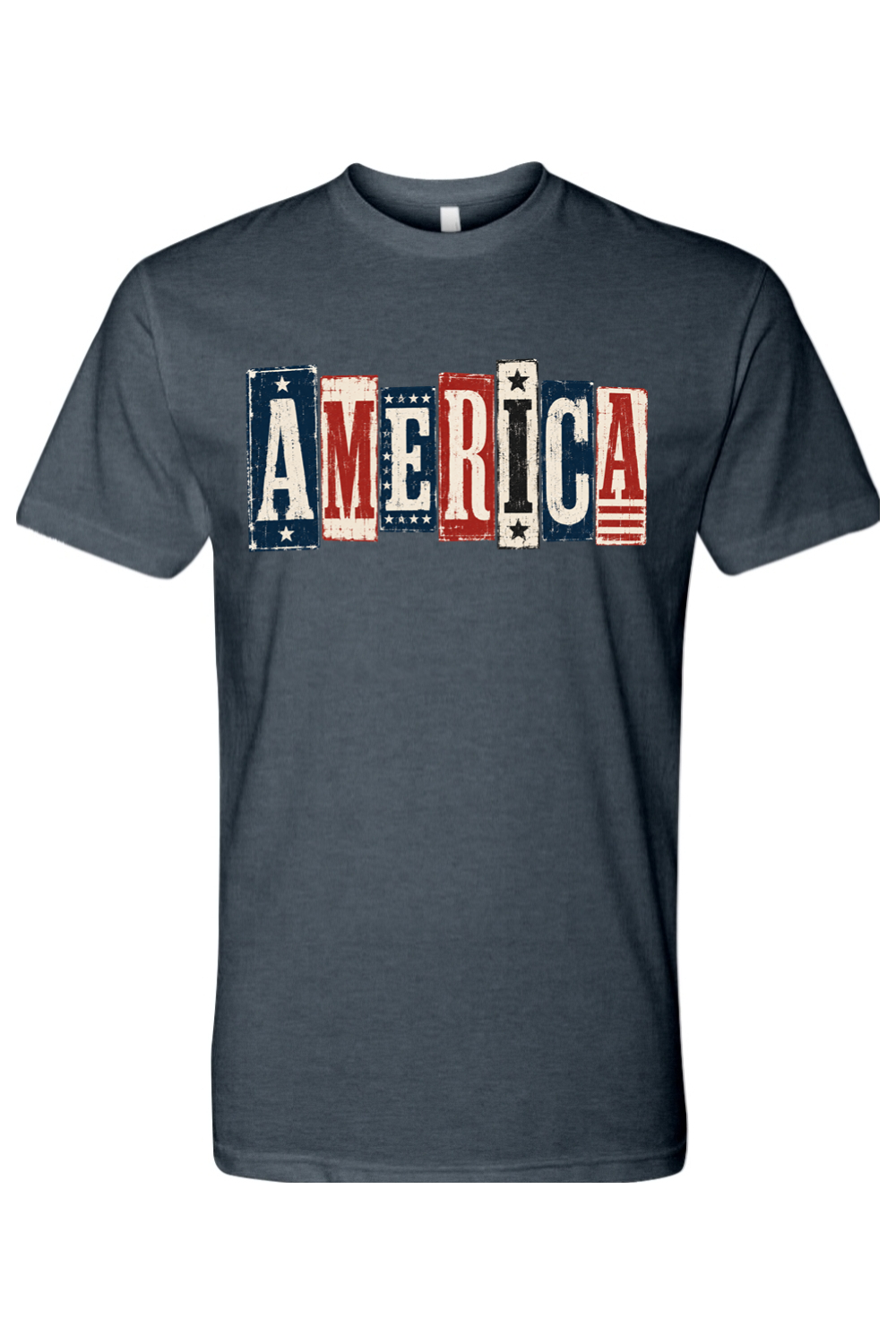 American Classic vintage AMERICA tee in Midnight Navy, front view