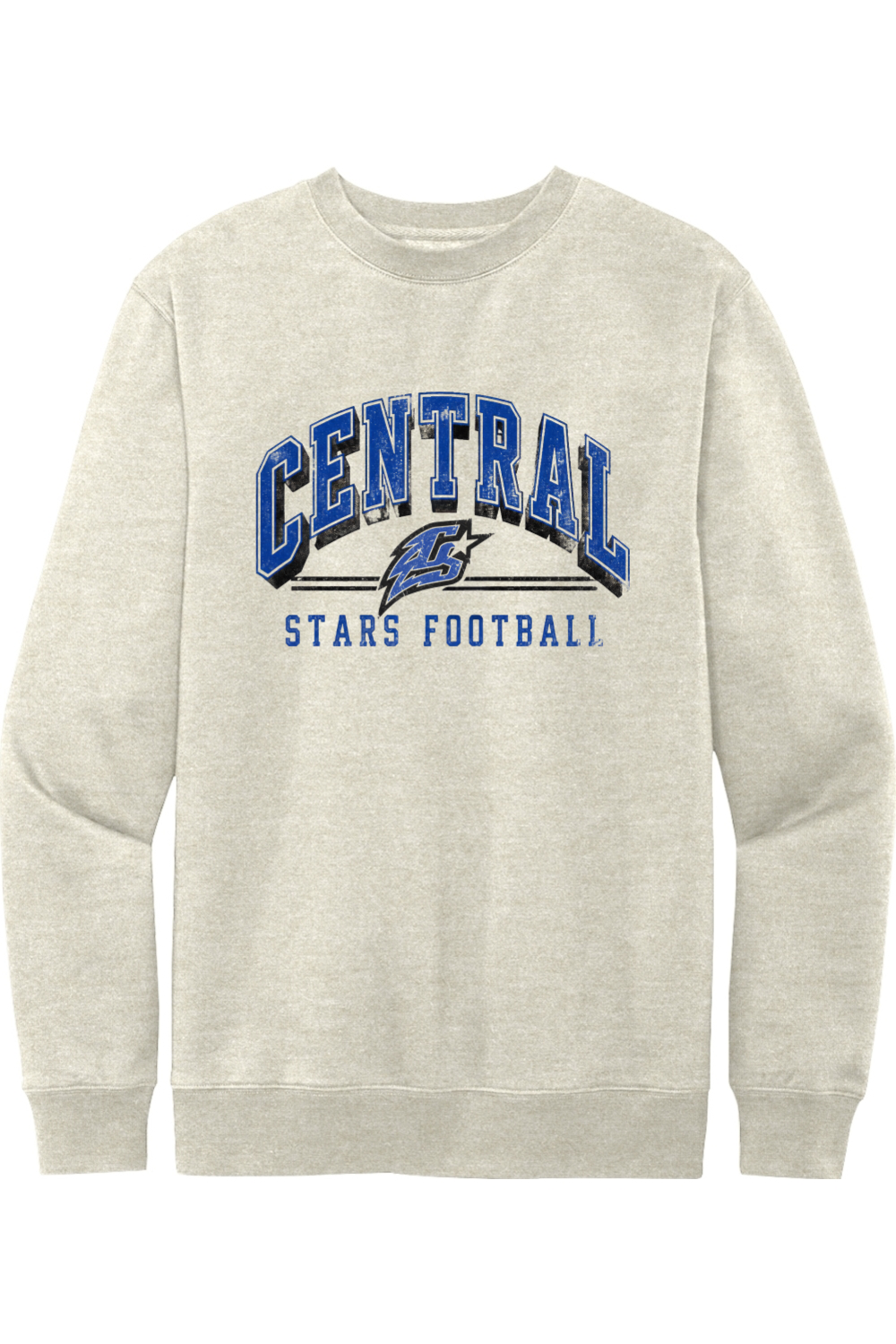 Vintage Central Stars crewneck sweatshirt in Oatmeal Heather, front view