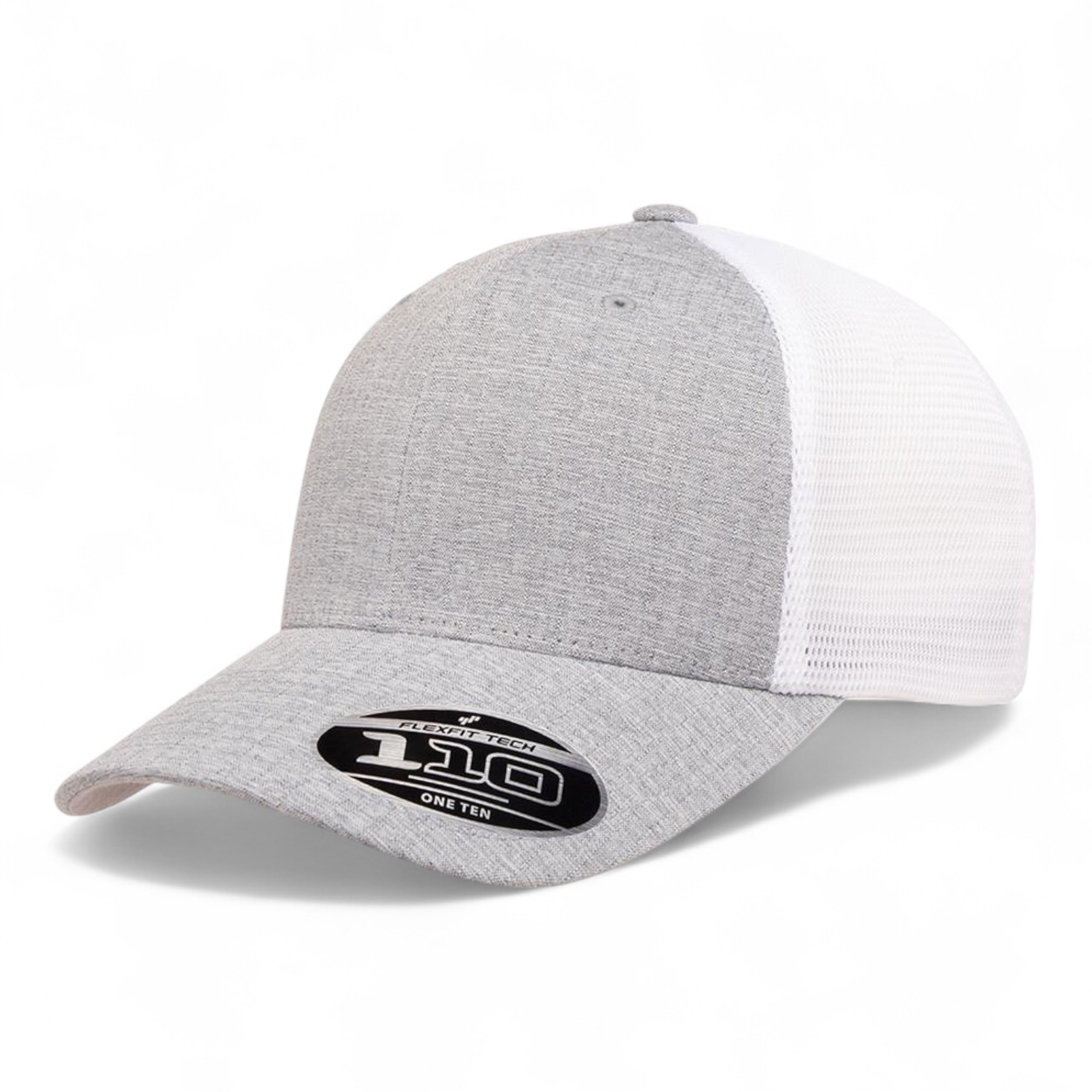 Flexfit 110 Mesh-Back Cap - Melange Silver/ White