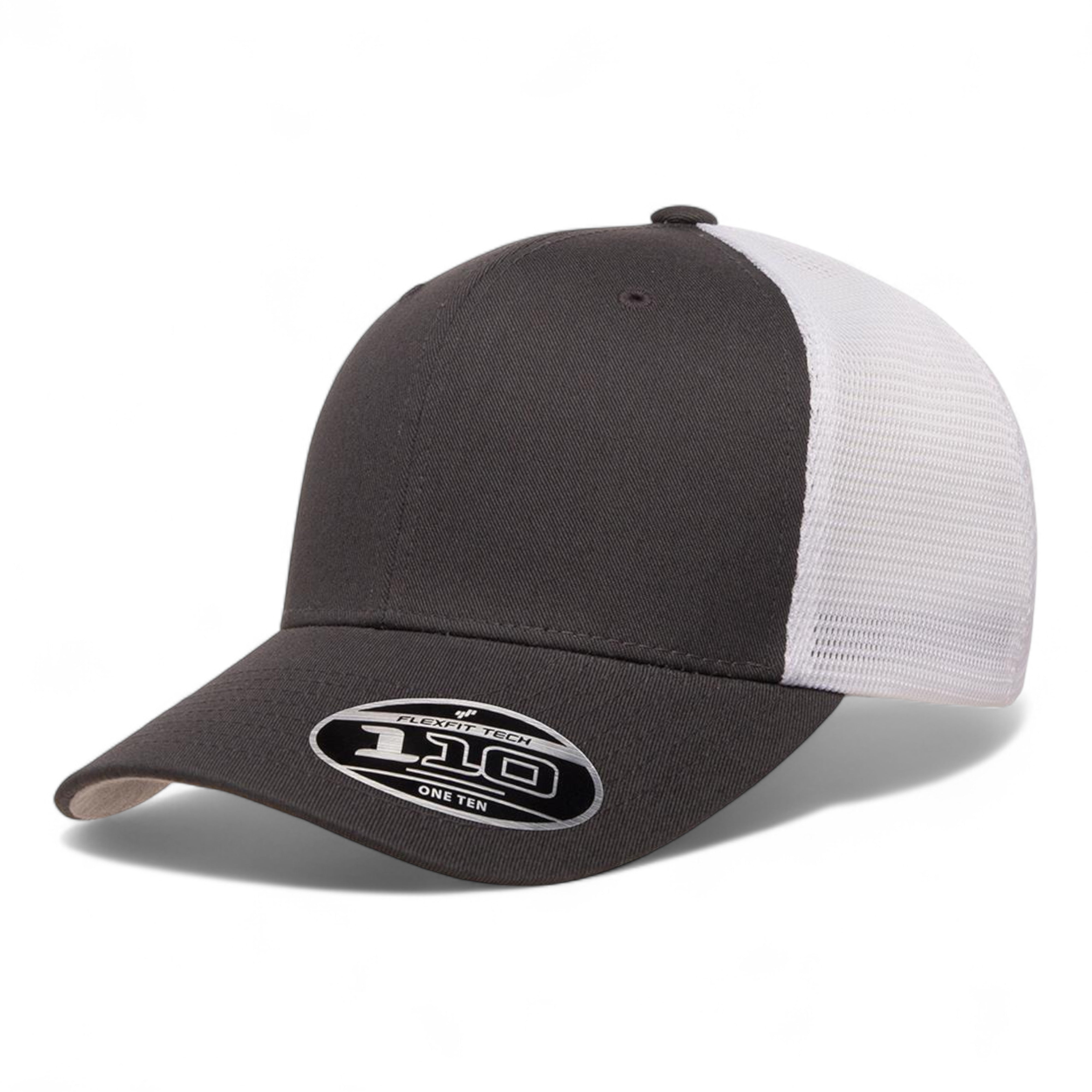 Flexfit 110 Mesh-Back Cap - Charcoal/ White