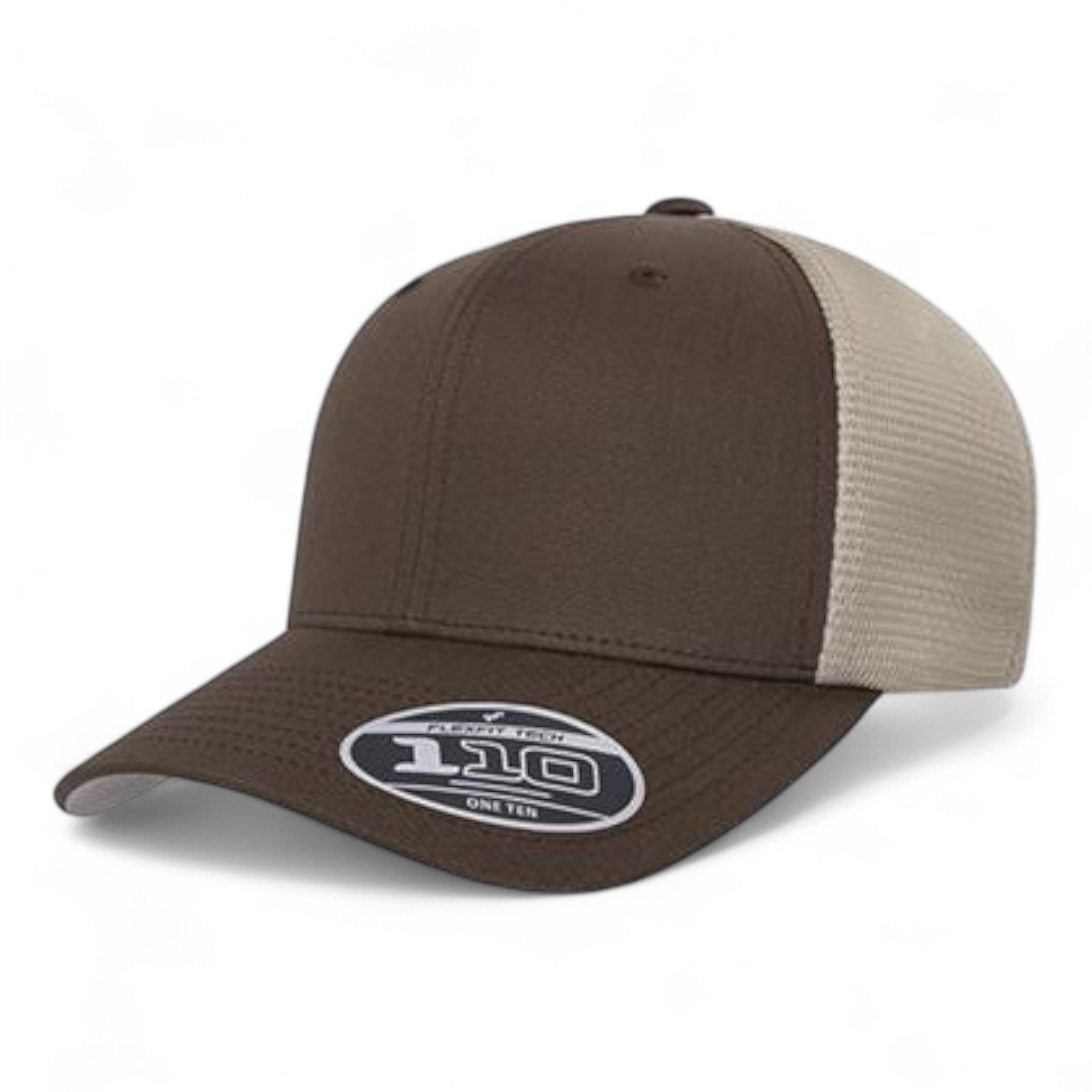 Flexfit 110 Mesh-Back Cap - Brown/ Khaki