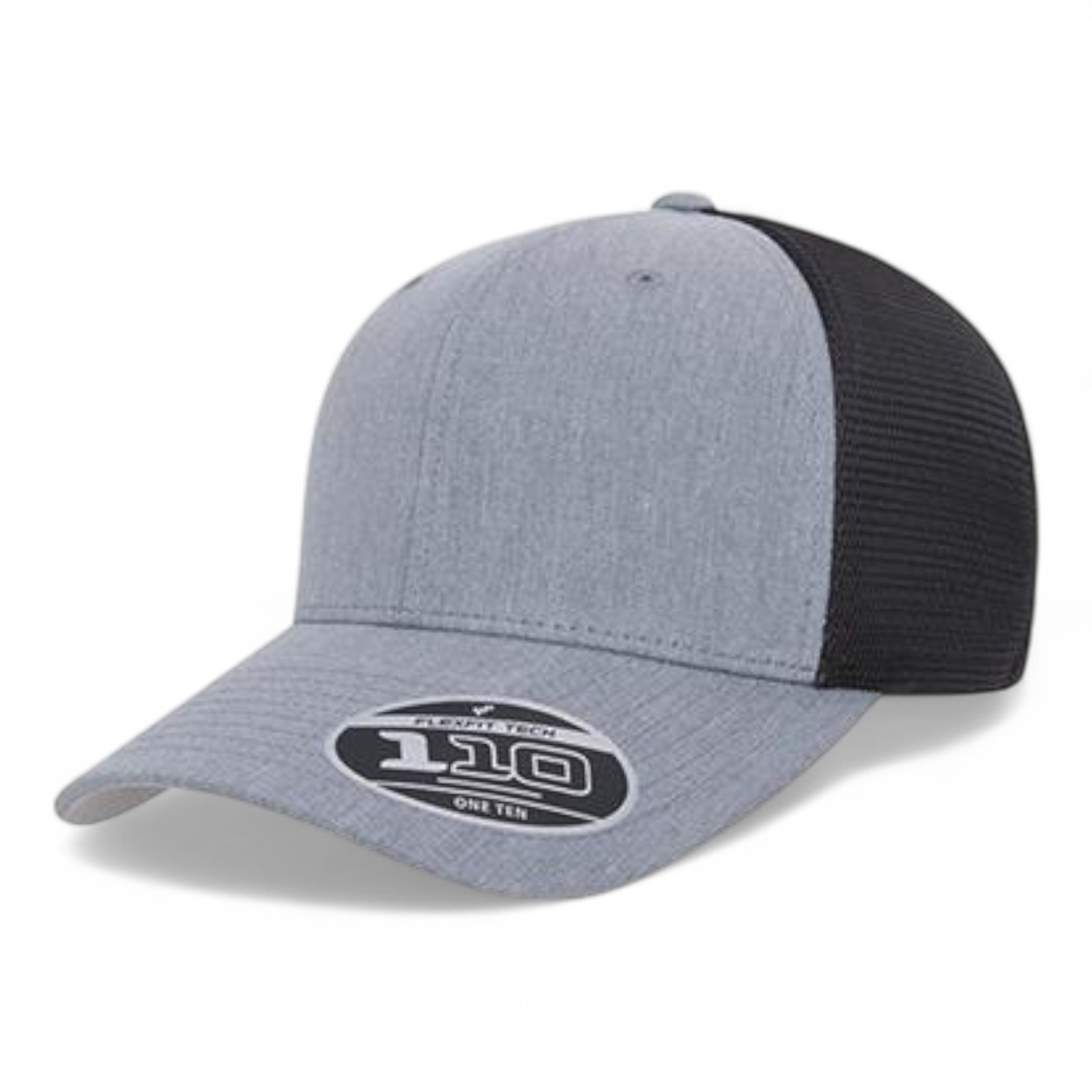 Flexfit 110 Mesh-Back Cap - Heather Grey/ Black