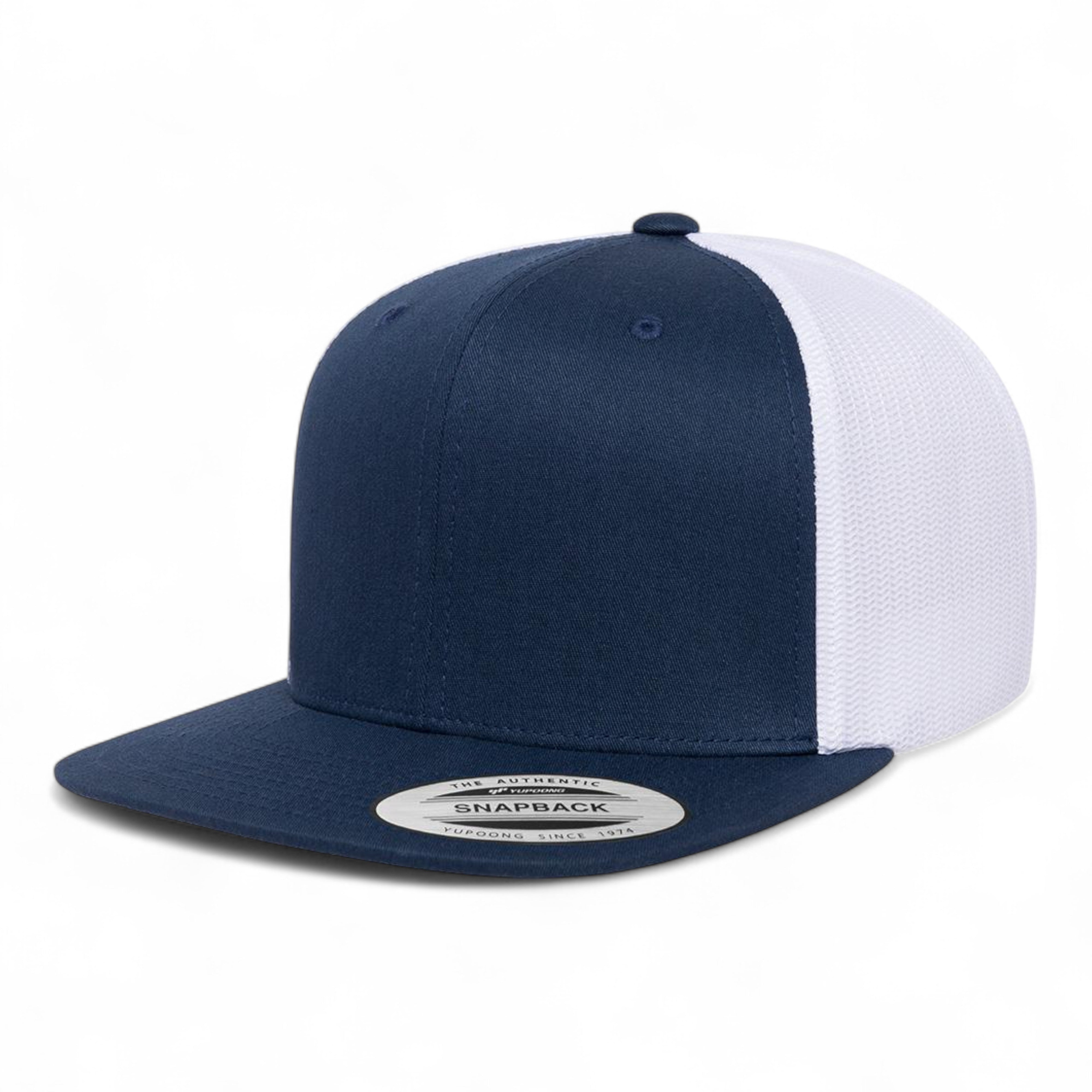 YP Classics/Yupoong 6609 Retro High Profile Trucker Cap - Navy/ White