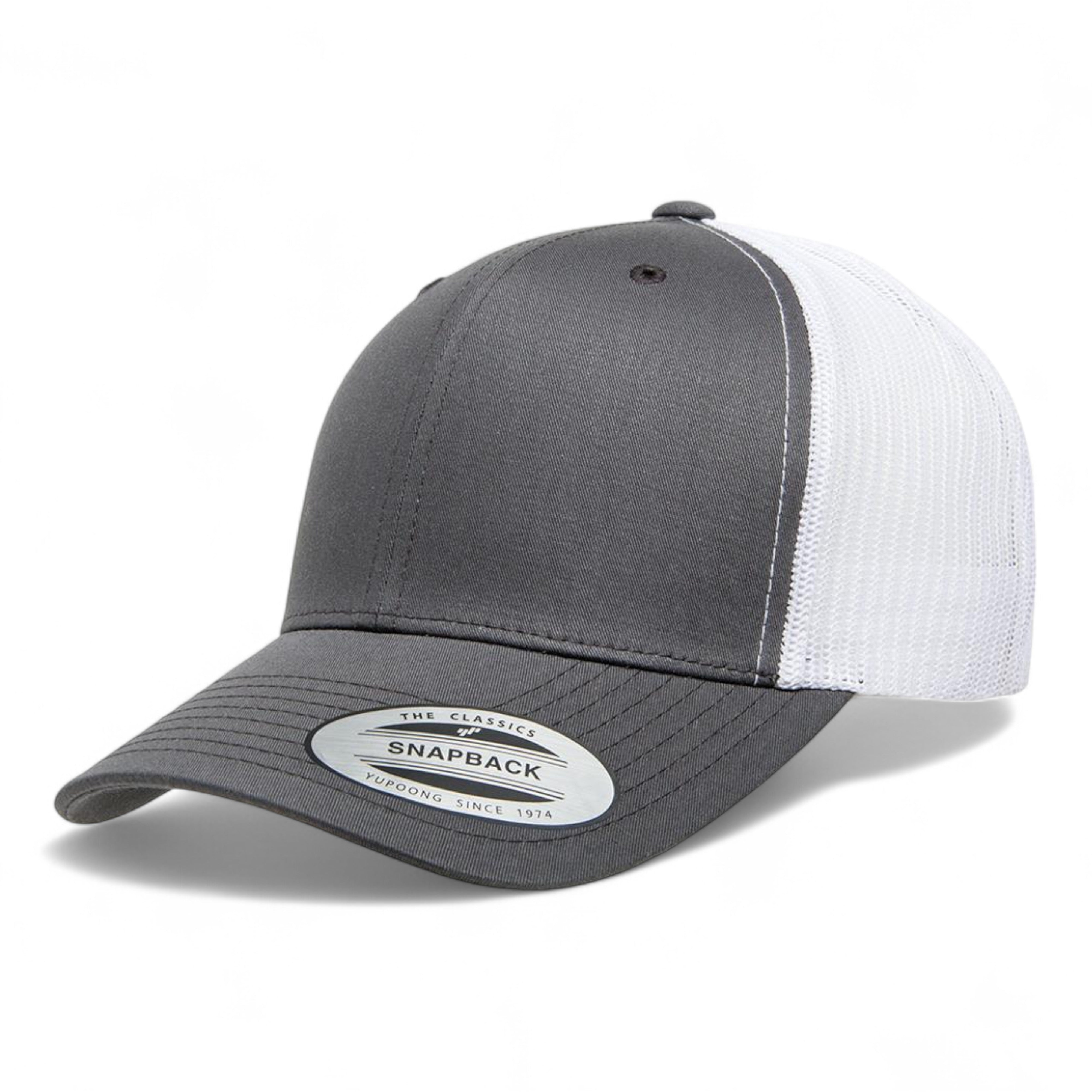 YP Classics/Yupoong 6606 Retro Trucker Cap - Charcoal/ White