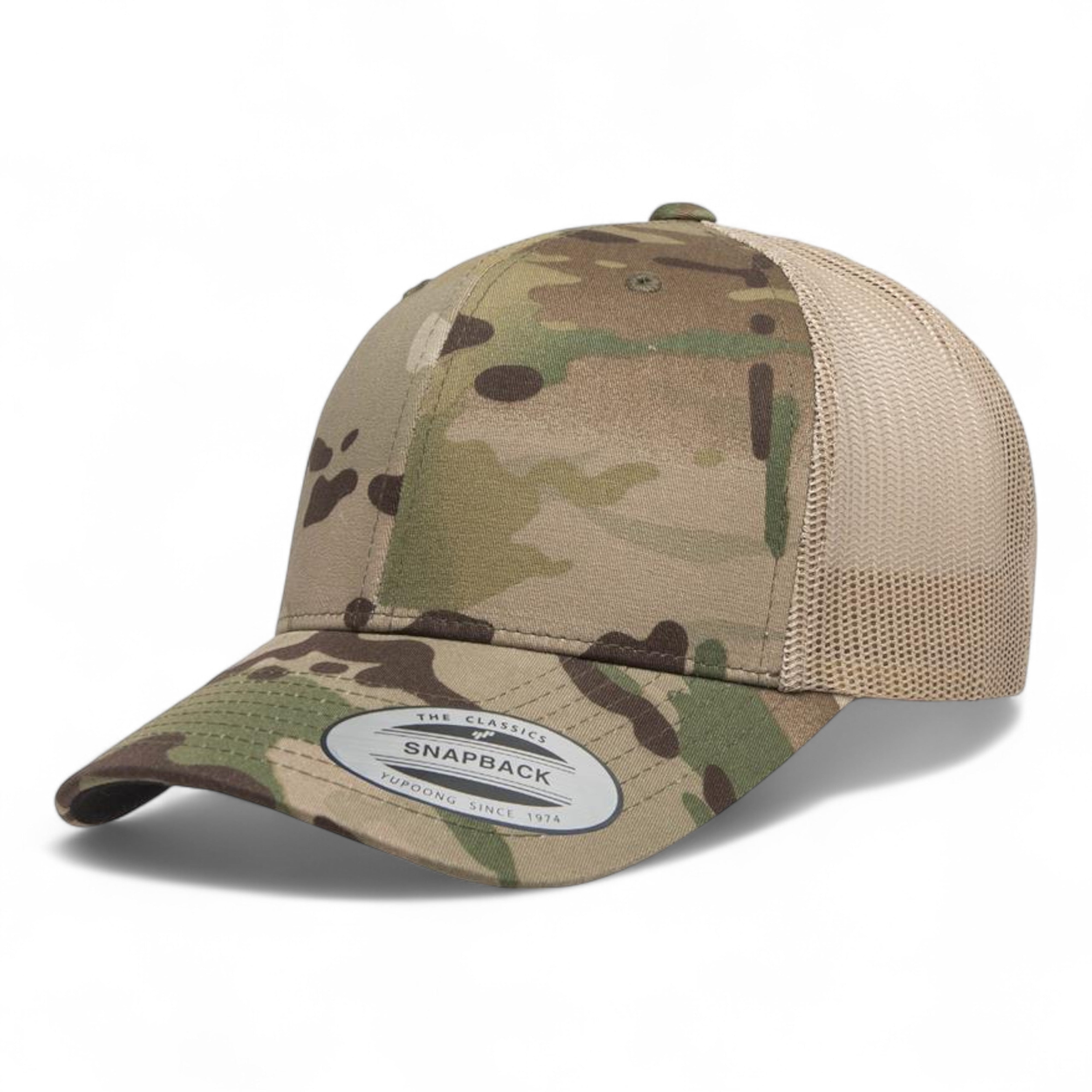 YP Classics/Yupoong 6606 Retro Trucker Cap - Multicam Green/ Khaki