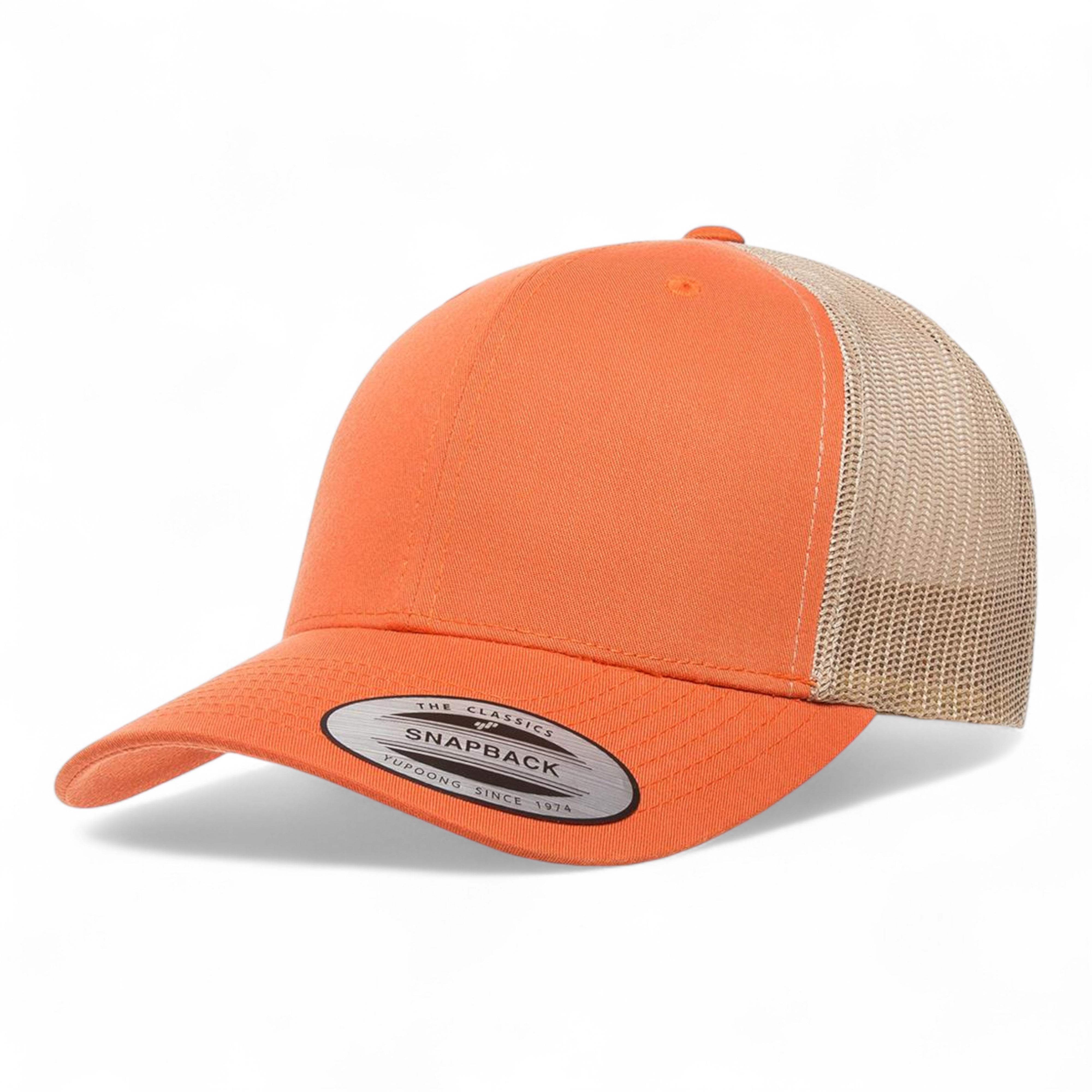 YP Classics/Yupoong 6606 Retro Trucker Cap - Rustic Orange/ Khaki