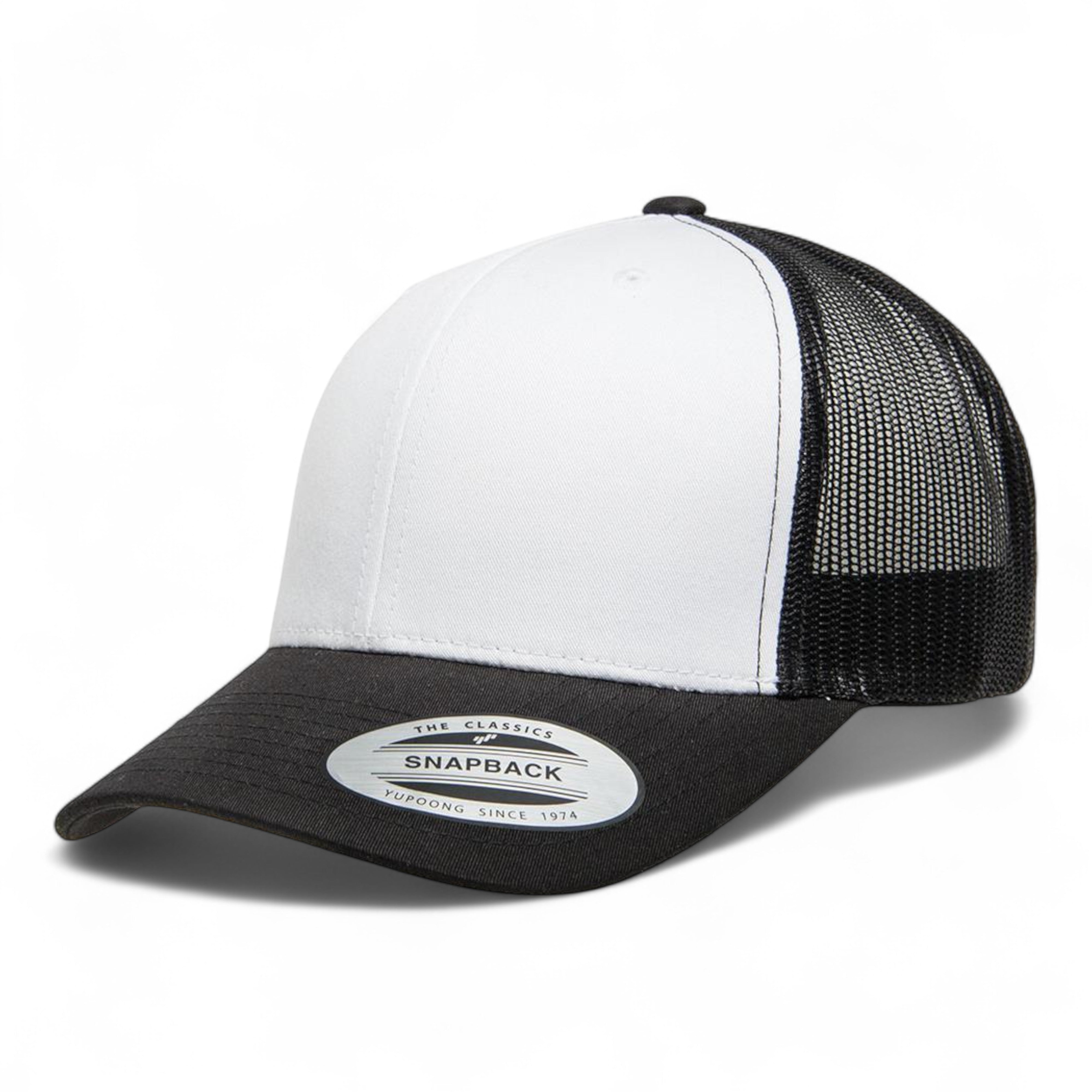 YP Classics/Yupoong 6606 Retro Trucker Cap - Black/ White/ Black