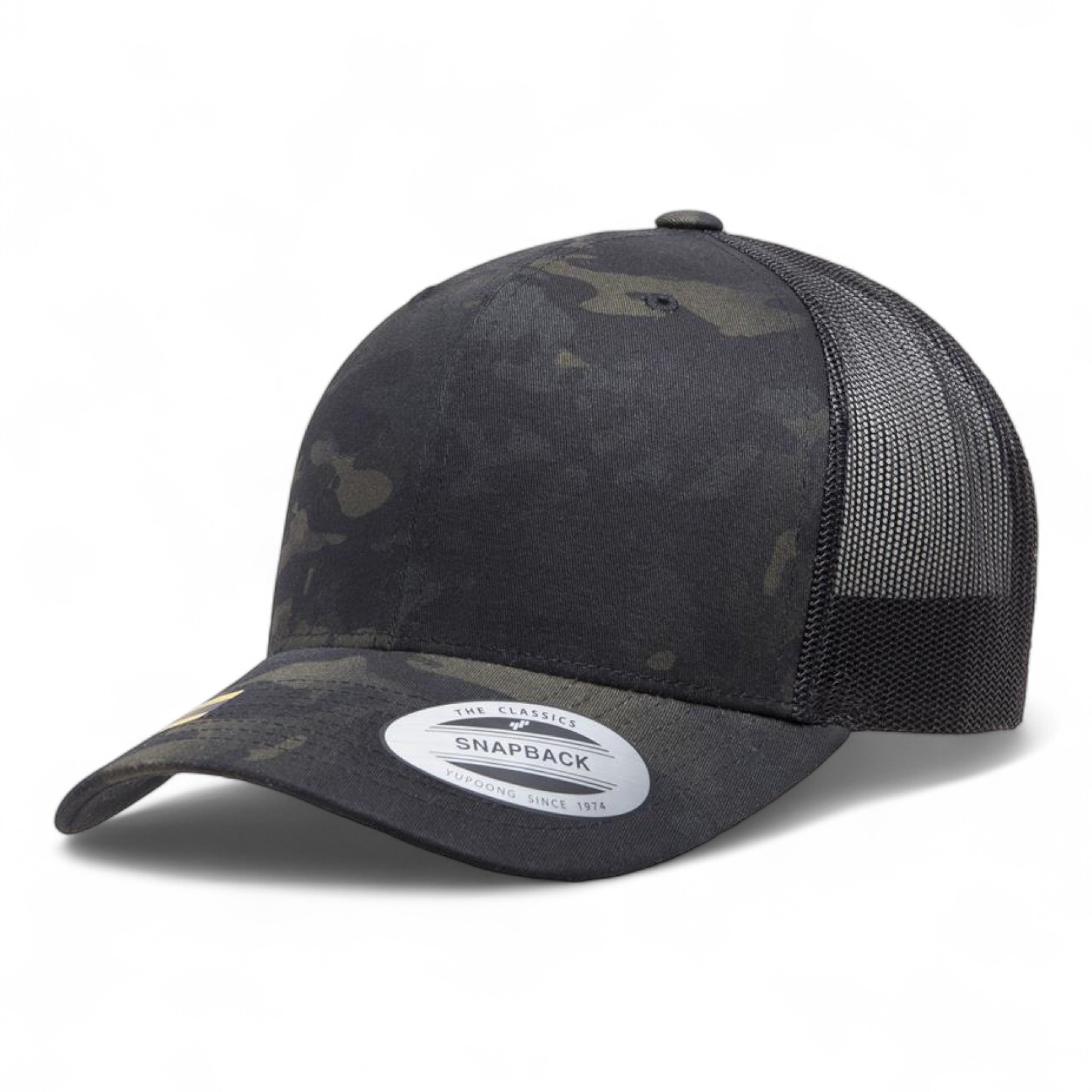YP Classics/Yupoong 6606 Retro Trucker Cap - Multicam Black/ Black