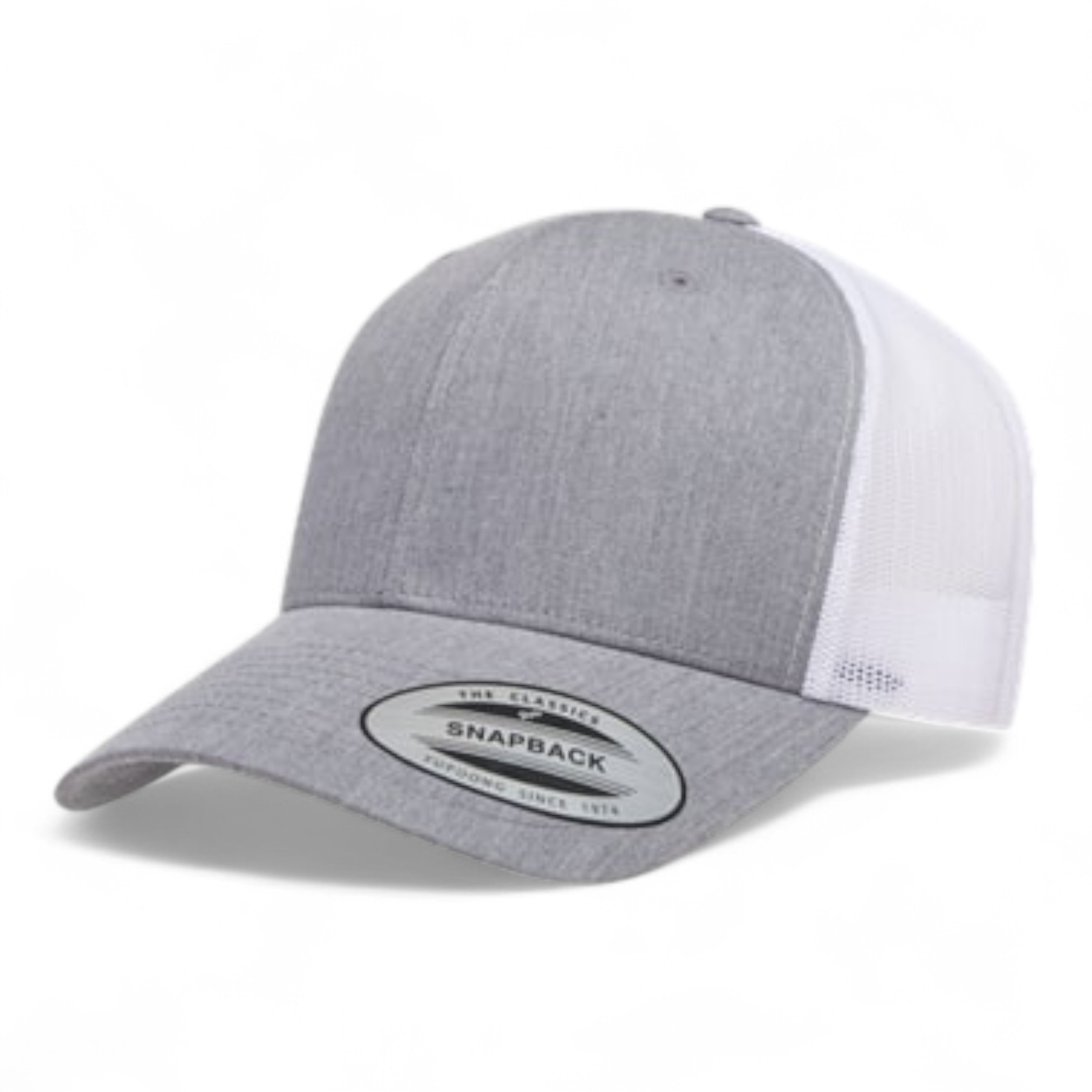 YP Classics/Yupoong 6606 Retro Trucker Cap - Heather Grey/ White