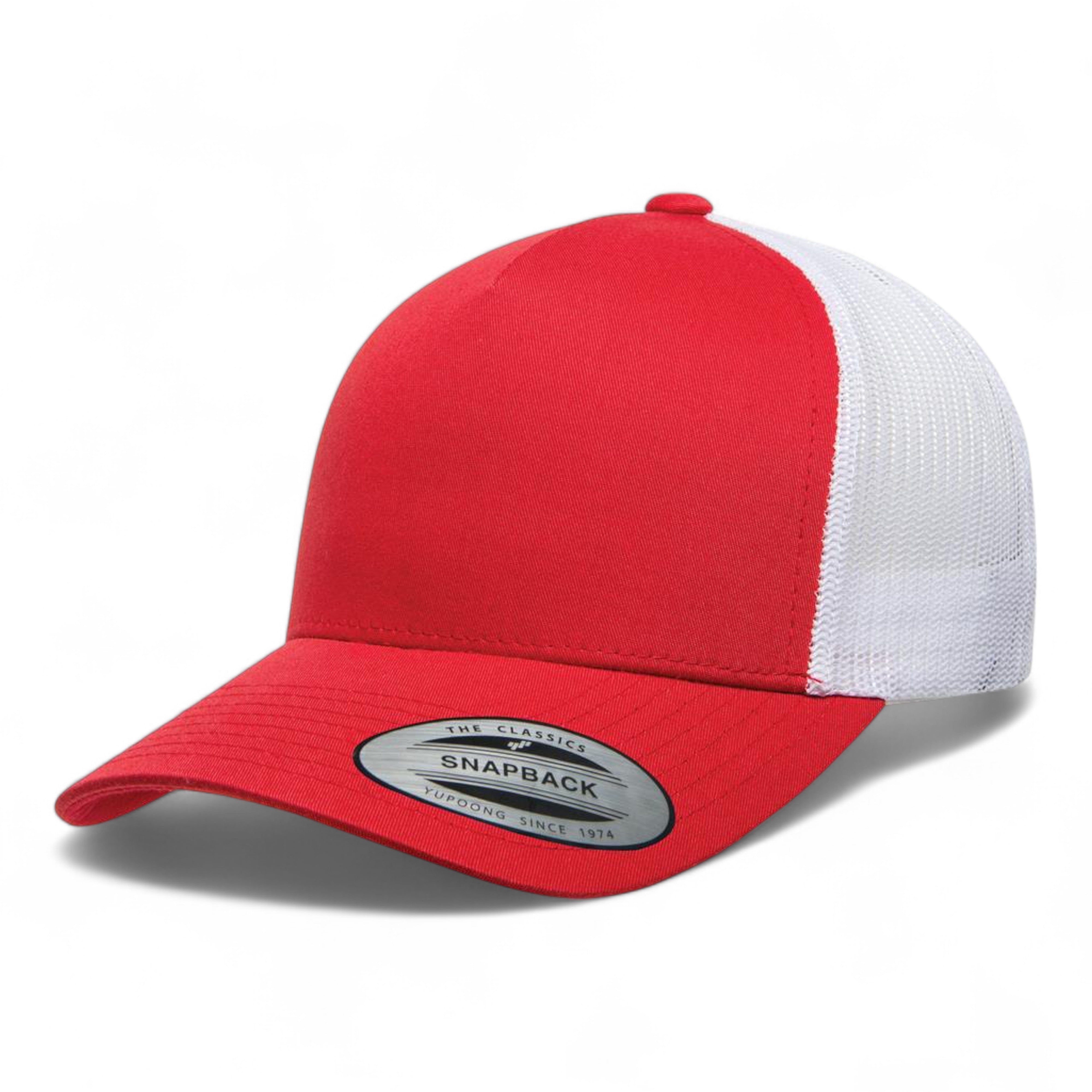 YP Classics/Yupoong 6506 Five-Panel Retro Trucker Cap - Red/ White