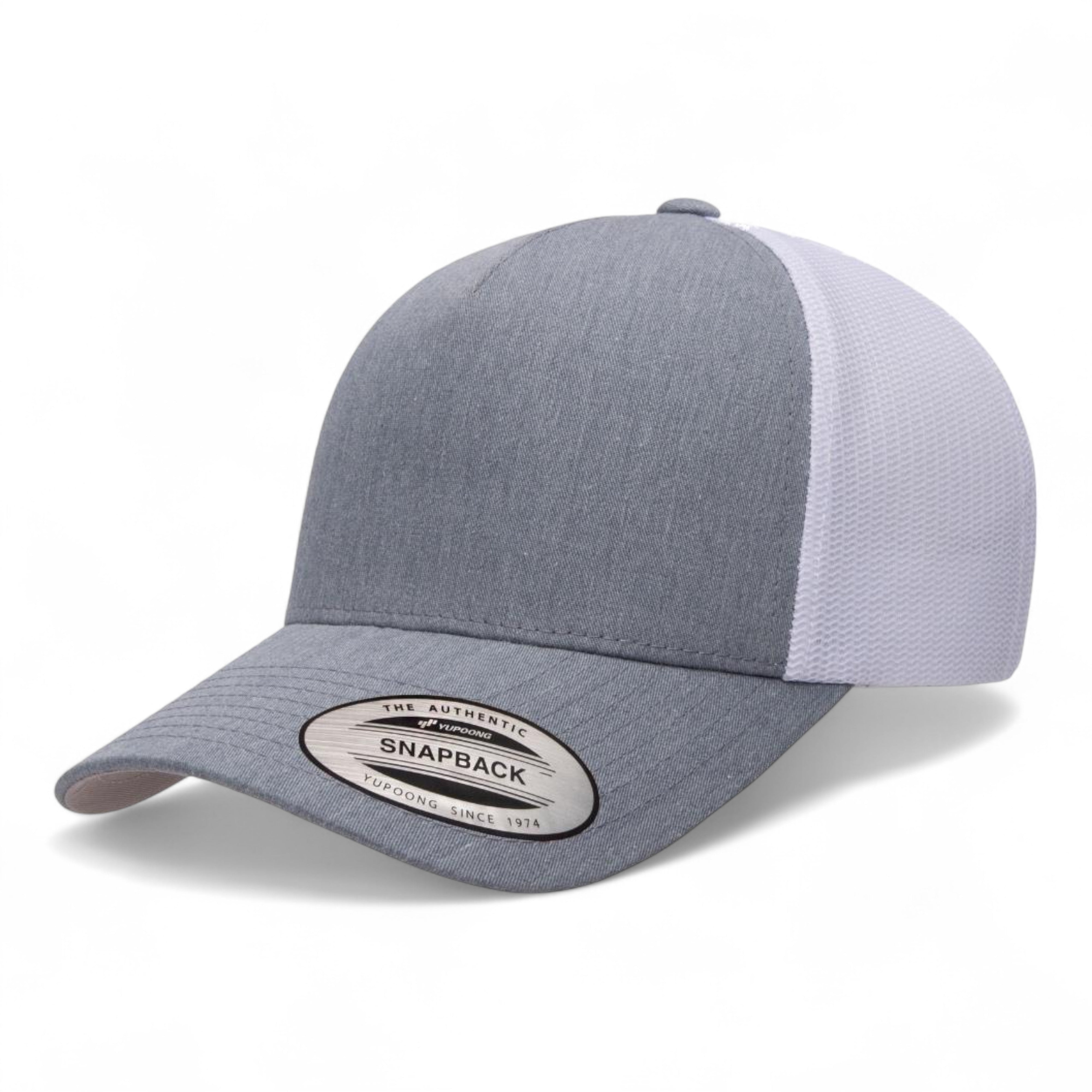 YP Classics/Yupoong 6506 Five-Panel Retro Trucker Cap - Heather/ White