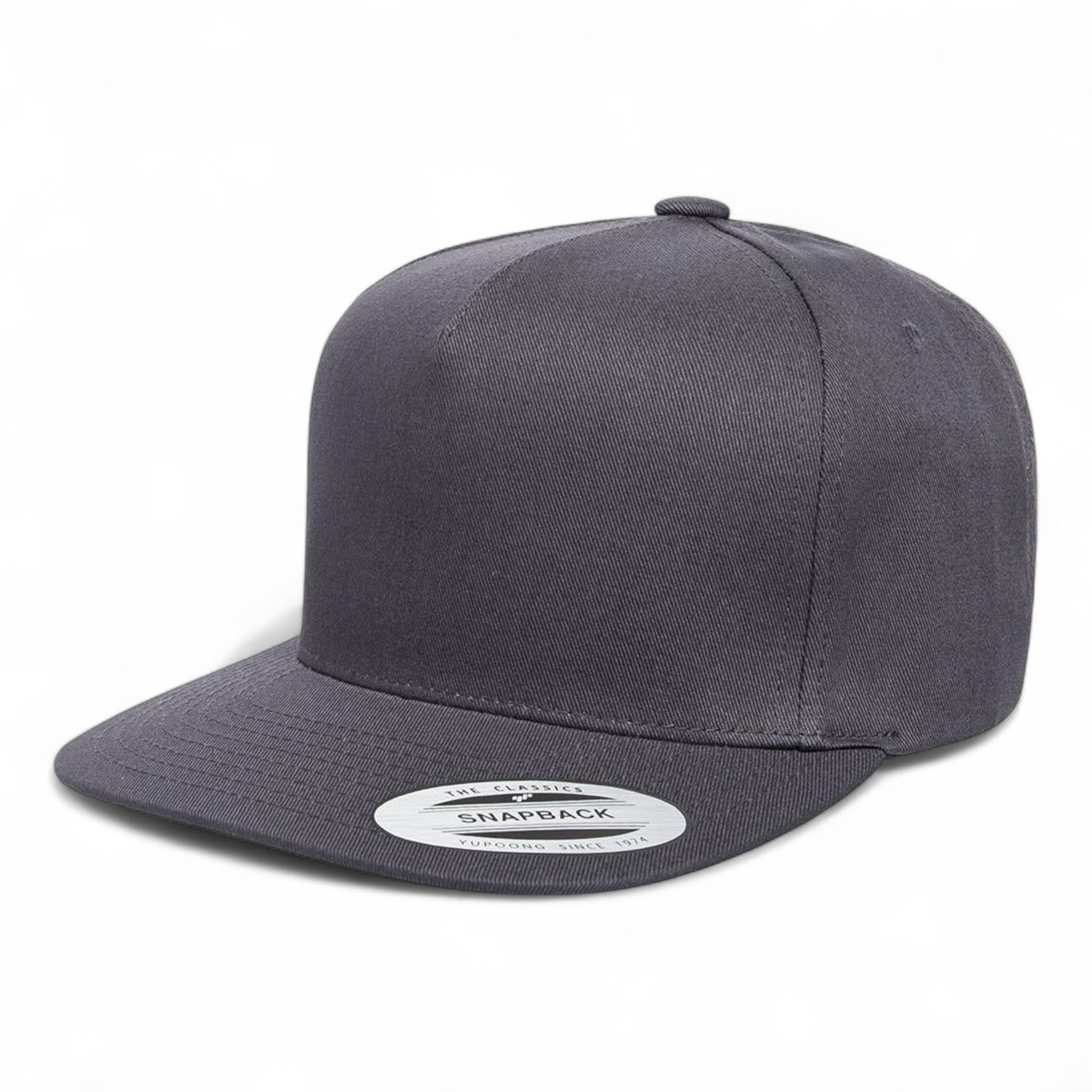 YP Classics/Yupoong 6007 Five-Panel Cotton Twill Snapback Cap - Dark Grey