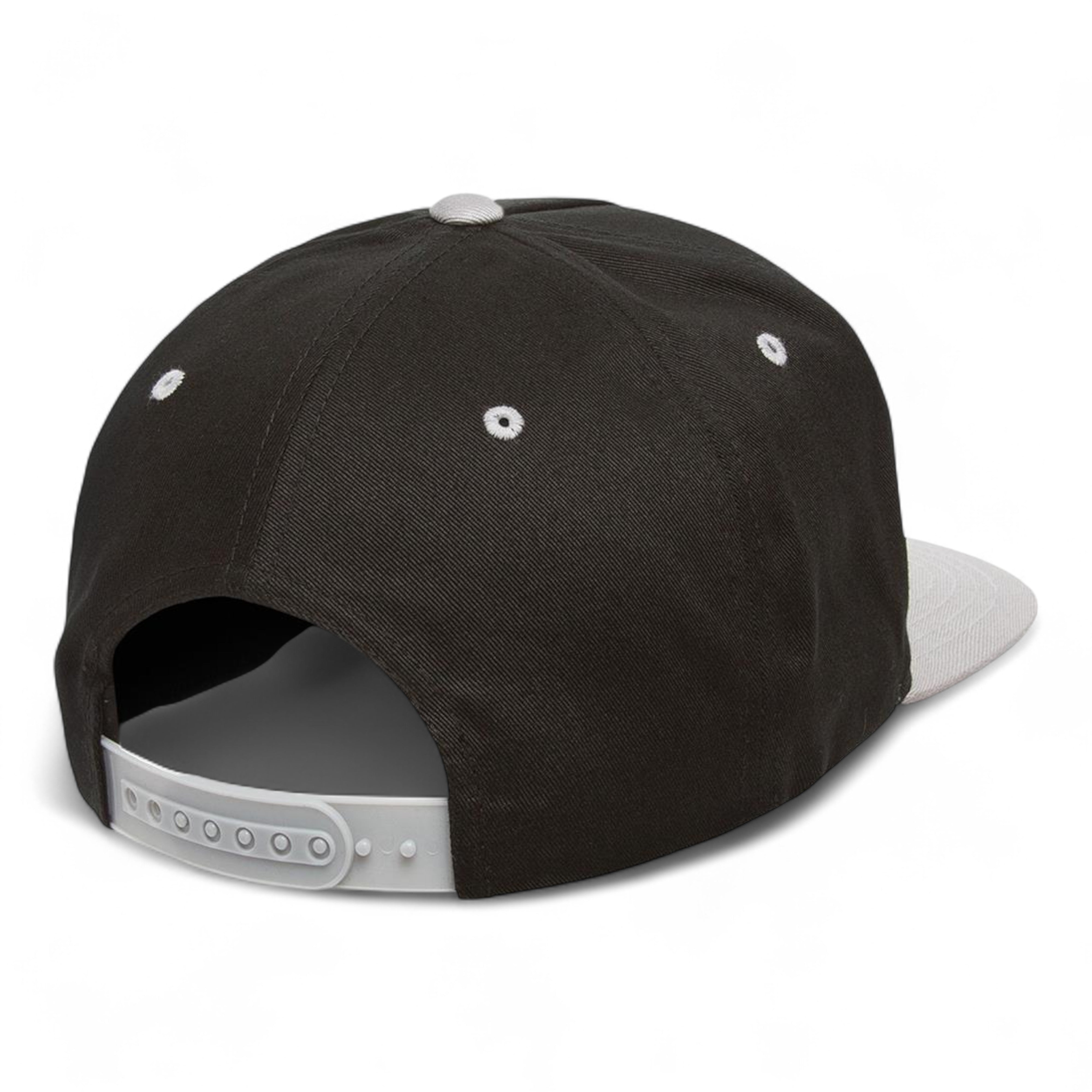 YP Classics/Yupoong 6007 Five-Panel Cotton Twill Snapback Cap - Black/ Grey