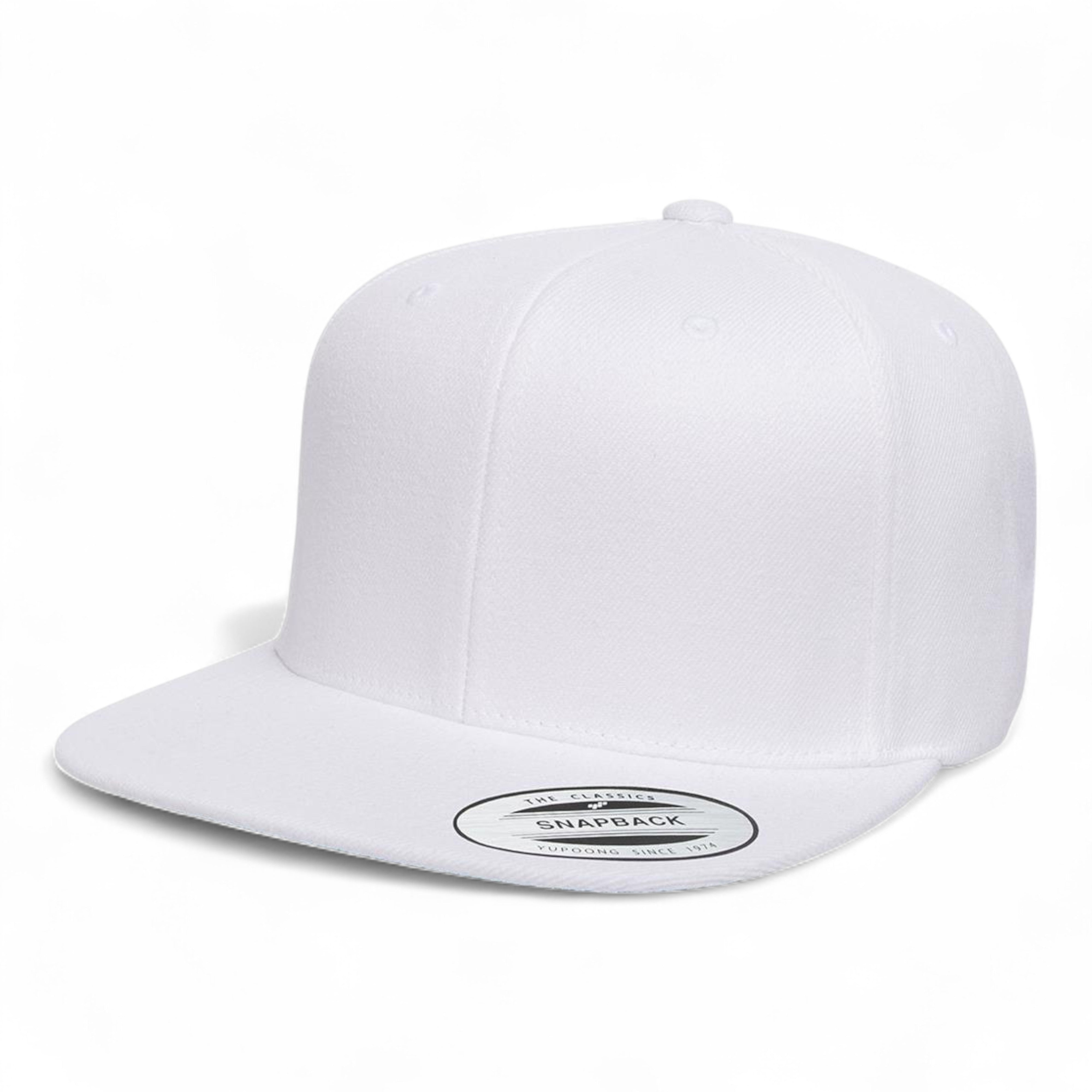 YP Classics/Yupoong 6089M Premium Flat Bill Snapback Cap - White