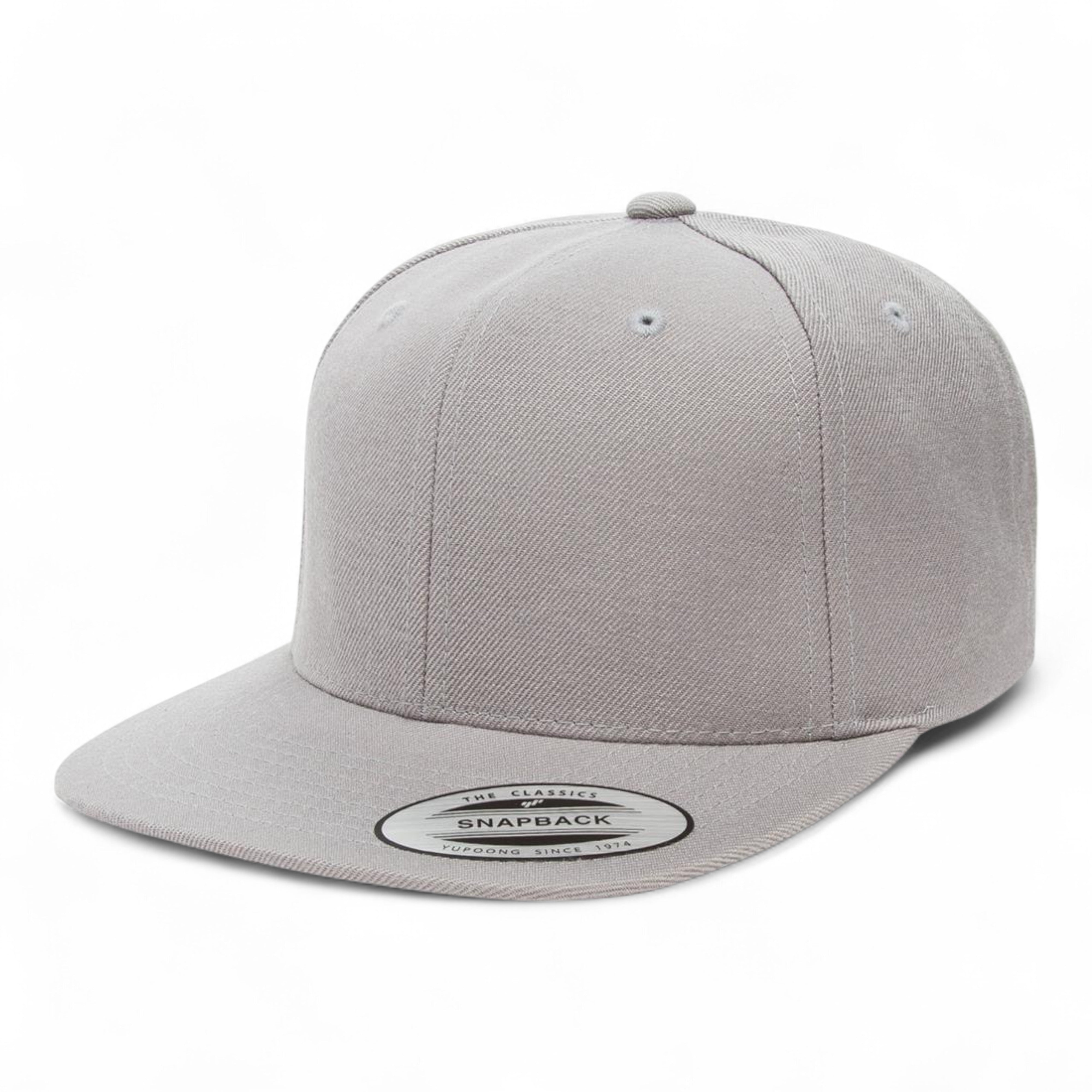 YP Classics/Yupoong 6089M Premium Flat Bill Snapback Cap - Silver