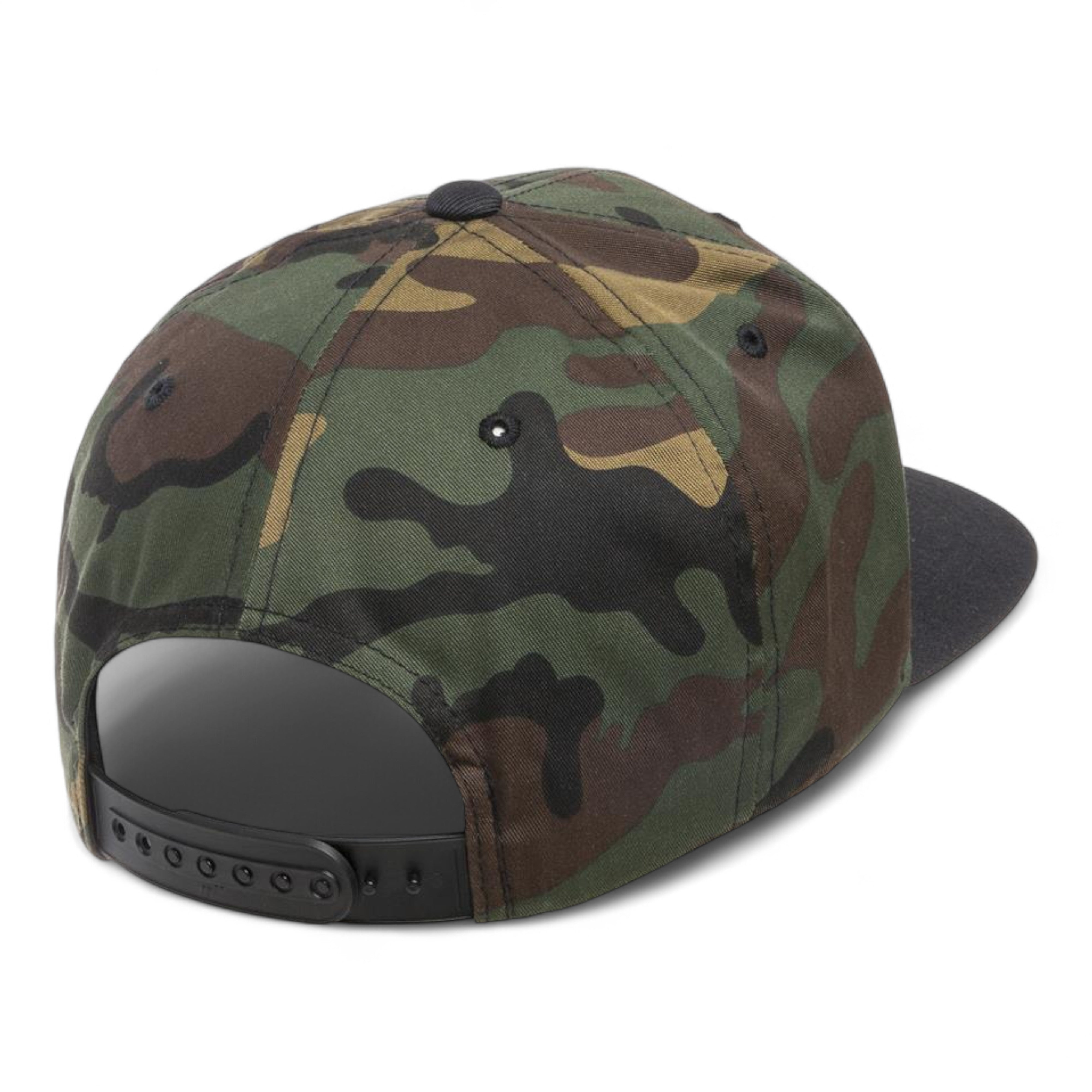 YP Classics/Yupoong 6089M Premium Flat Bill Snapback Cap - Camo/ Black