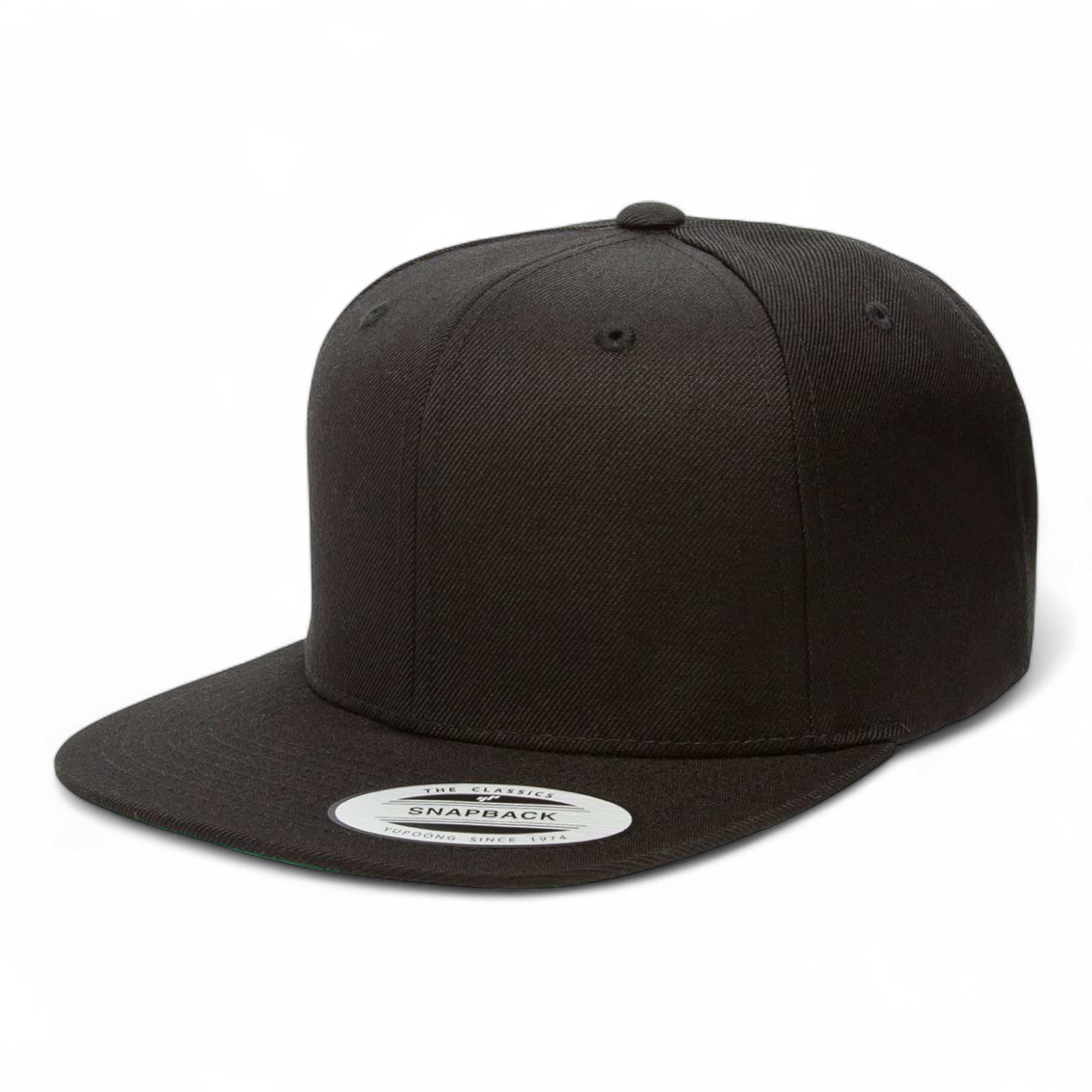 YP Classics/Yupoong 6089M Premium Flat Bill Snapback Cap - Black