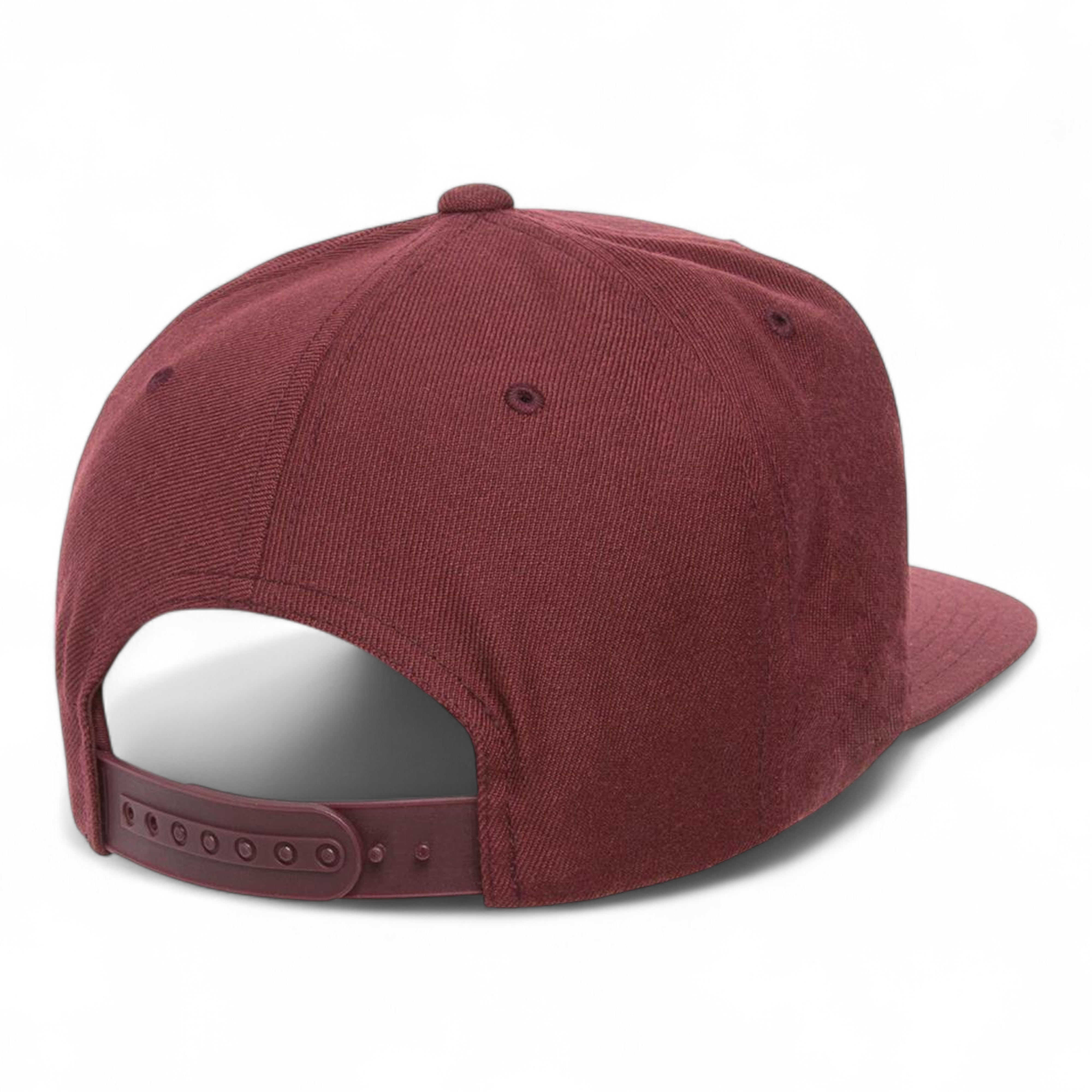 YP Classics/Yupoong 6089M Premium Flat Bill Snapback Cap - Maroon