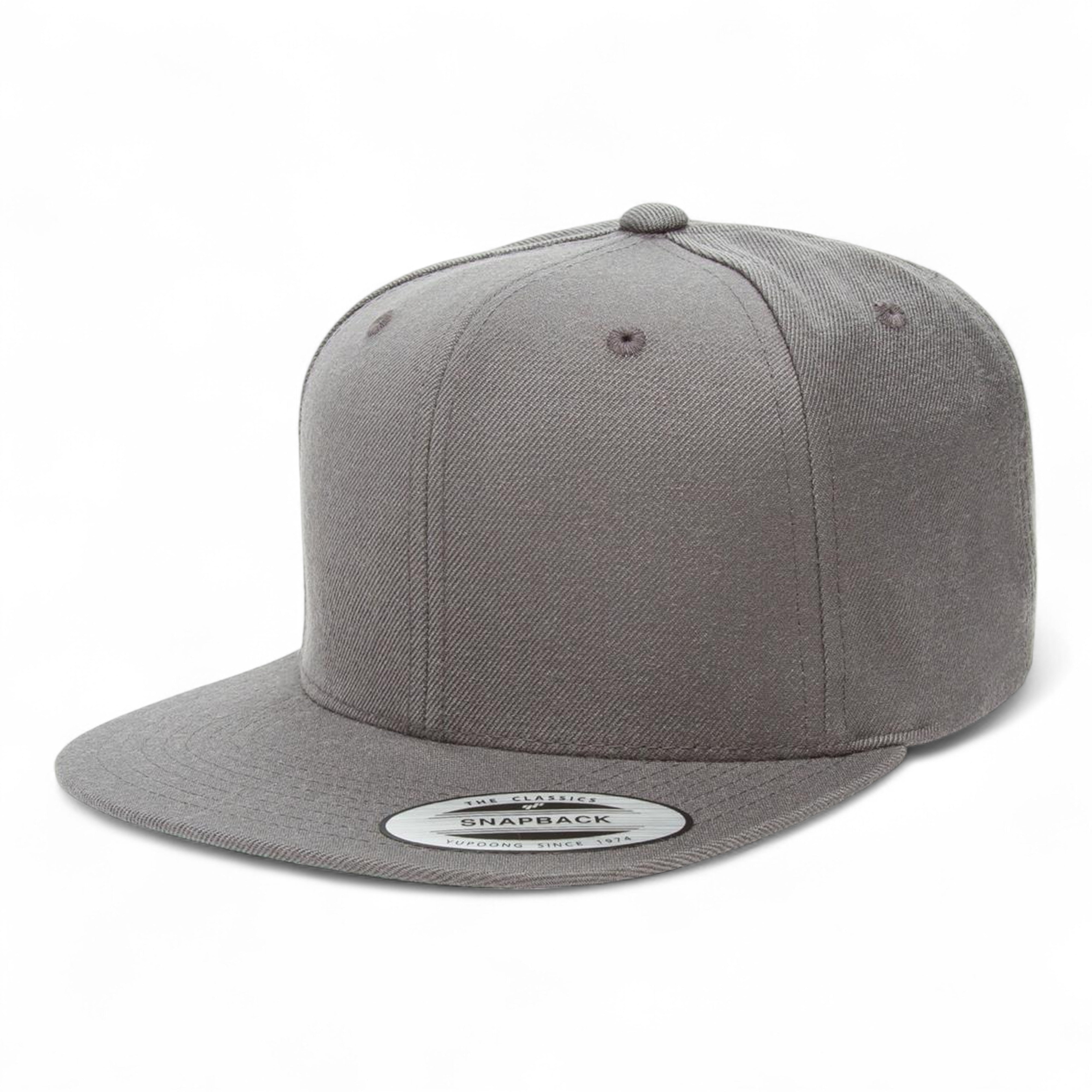 YP Classics/Yupoong 6089M Premium Flat Bill Snapback Cap - Heather Grey