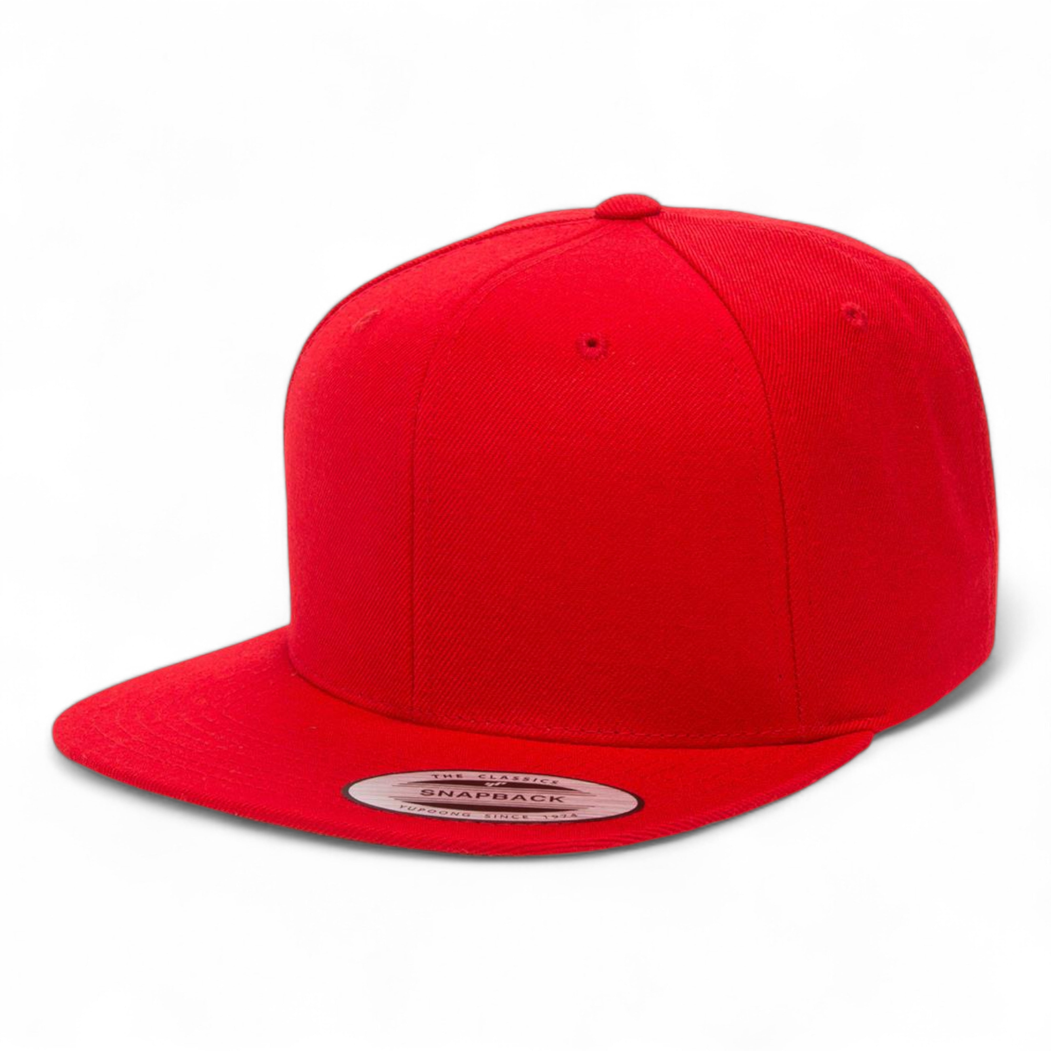 YP Classics/Yupoong 6089M Premium Flat Bill Snapback Cap - Red