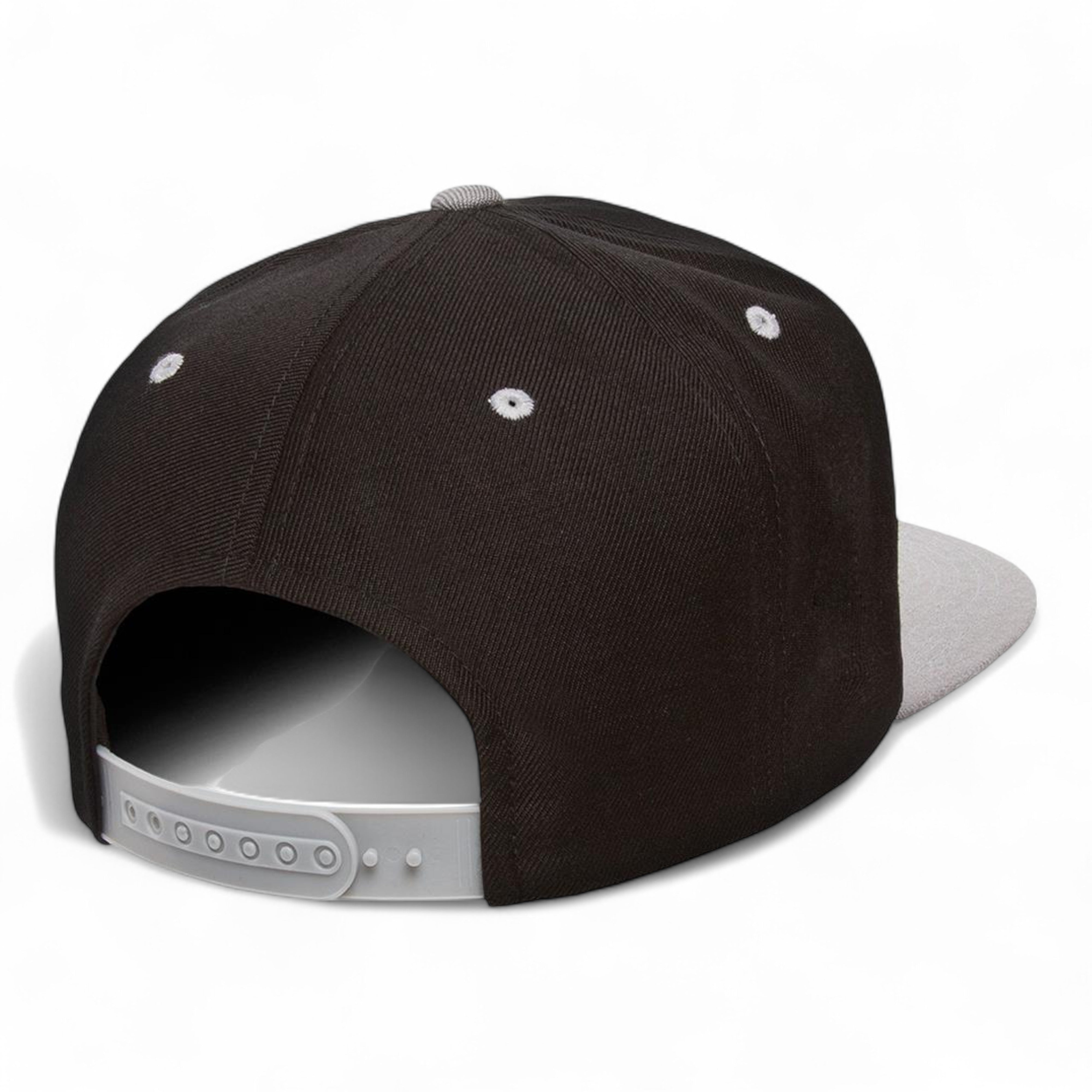 YP Classics/Yupoong 6089M Premium Flat Bill Snapback Cap - Black/ Silver