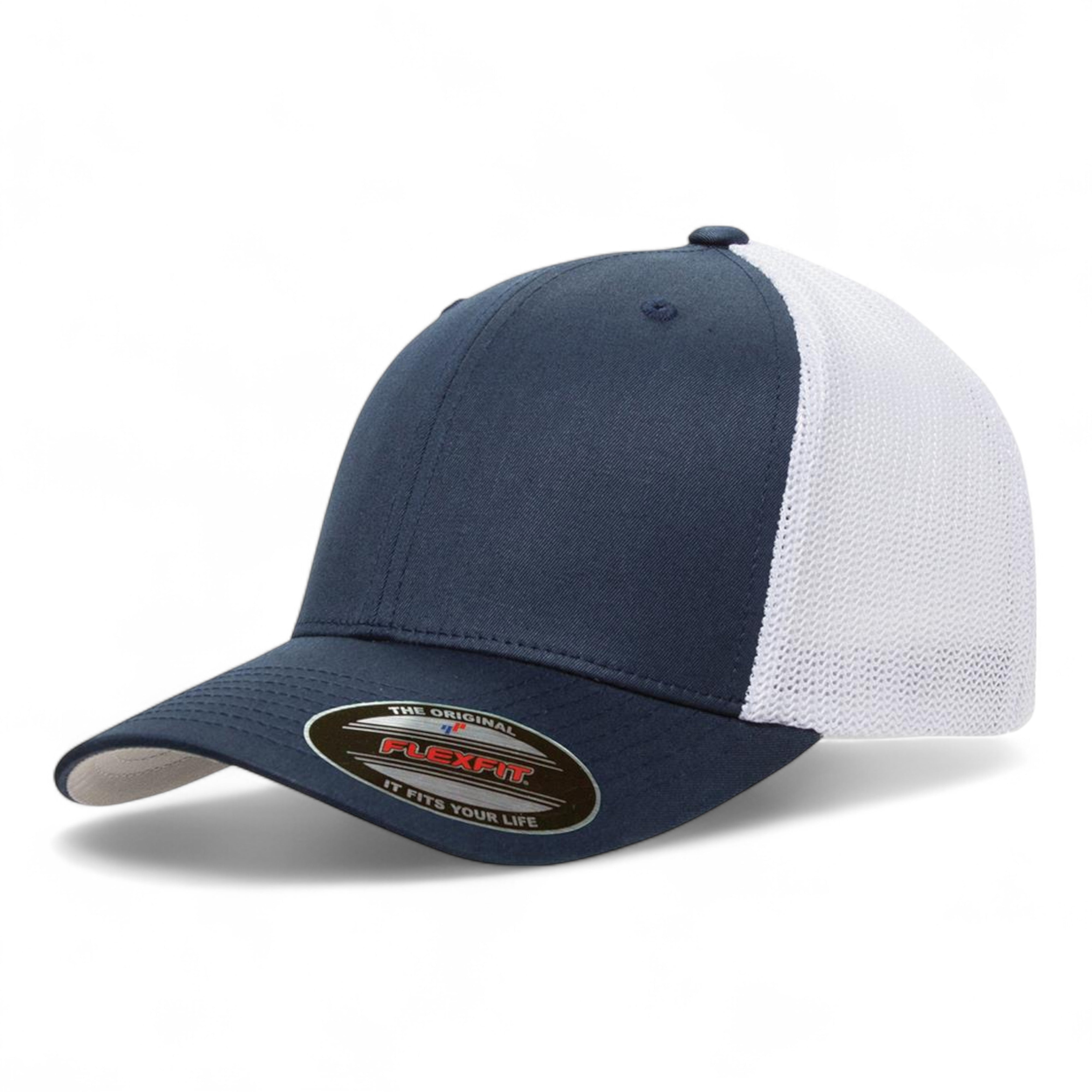 Flexfit 6511 Trucker Cap - Navy/ White