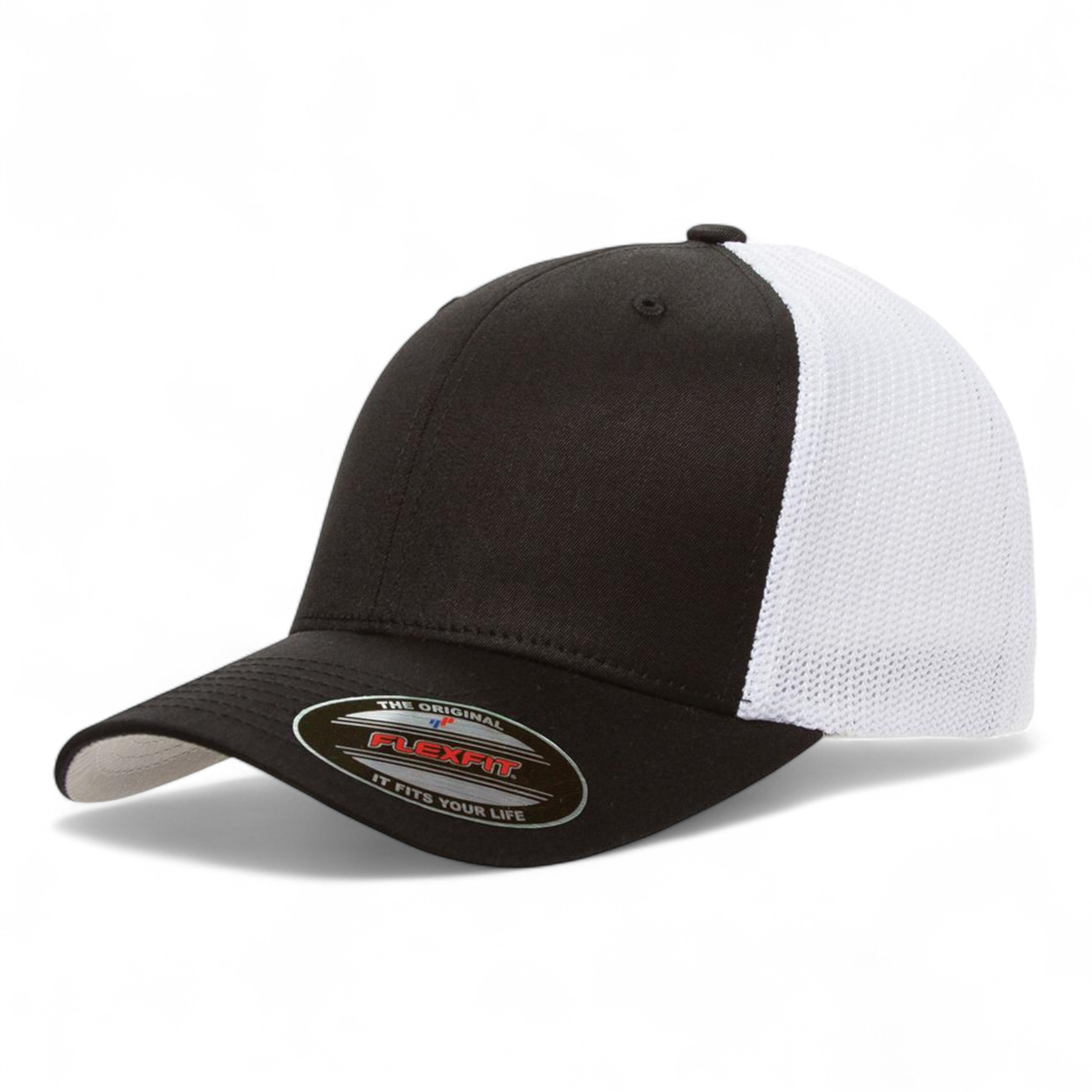 Flexfit 6511 Trucker Cap - Black/ White