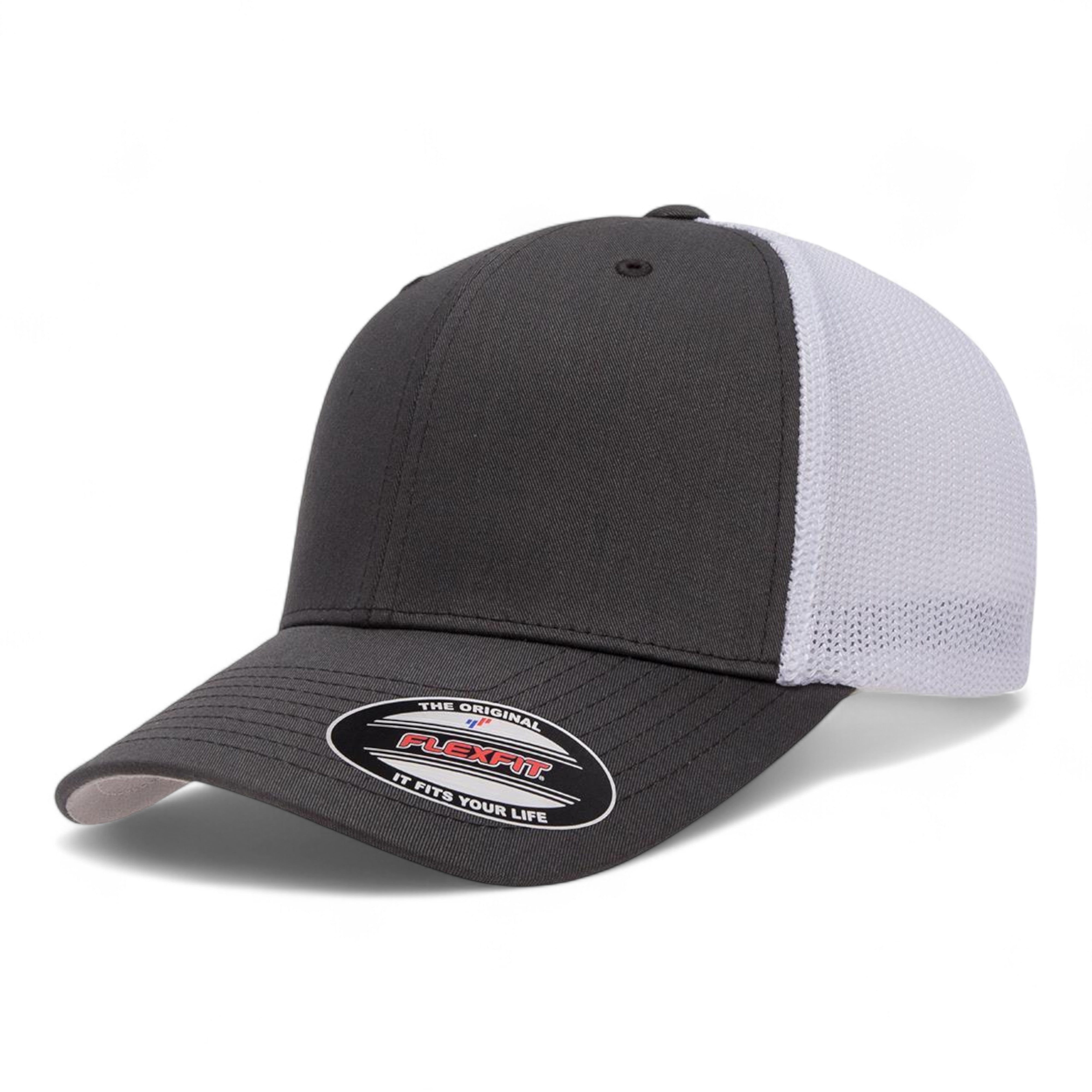Flexfit 6511 Trucker Cap - Charcoal/ White