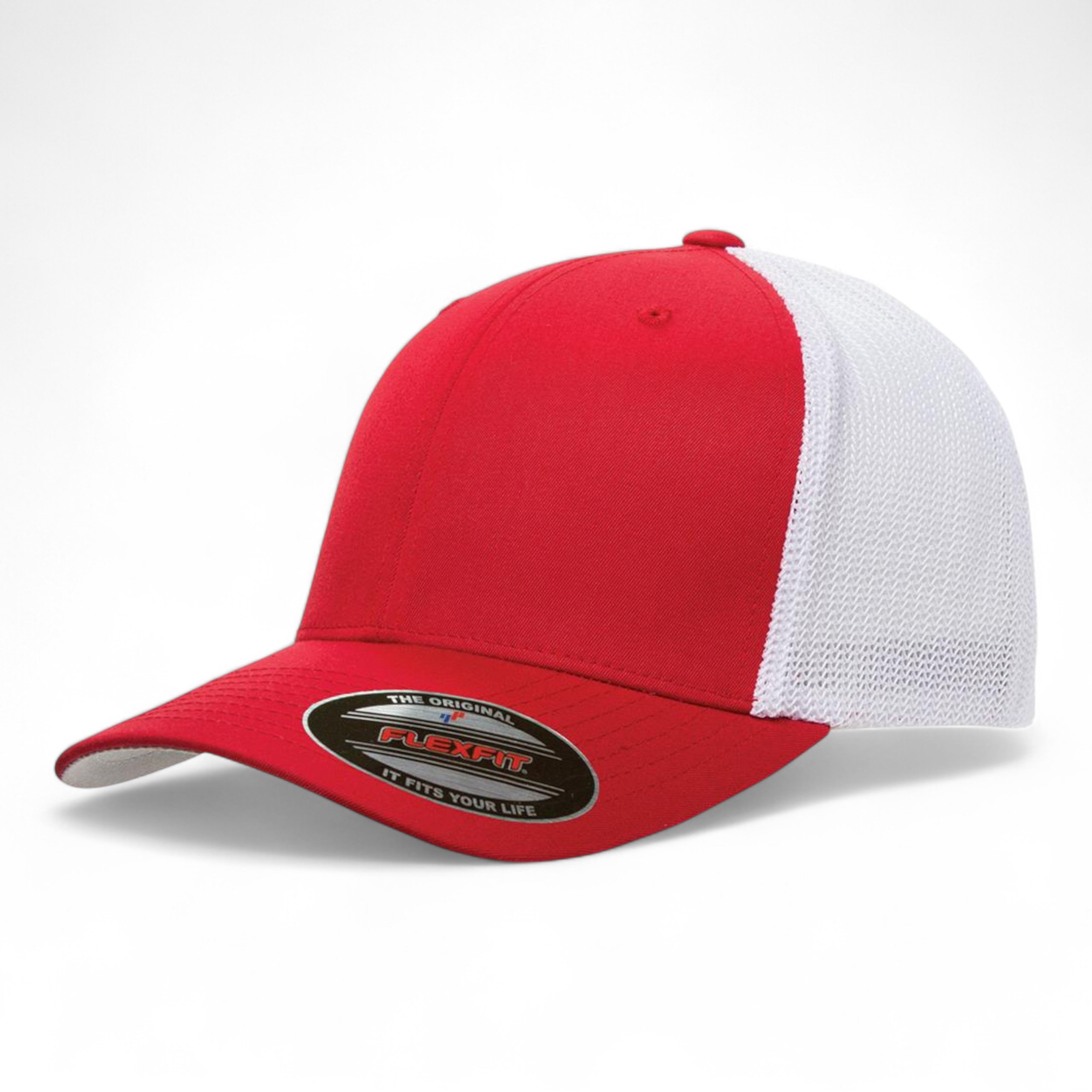 Flexfit 6511 Trucker Cap - Red/ White