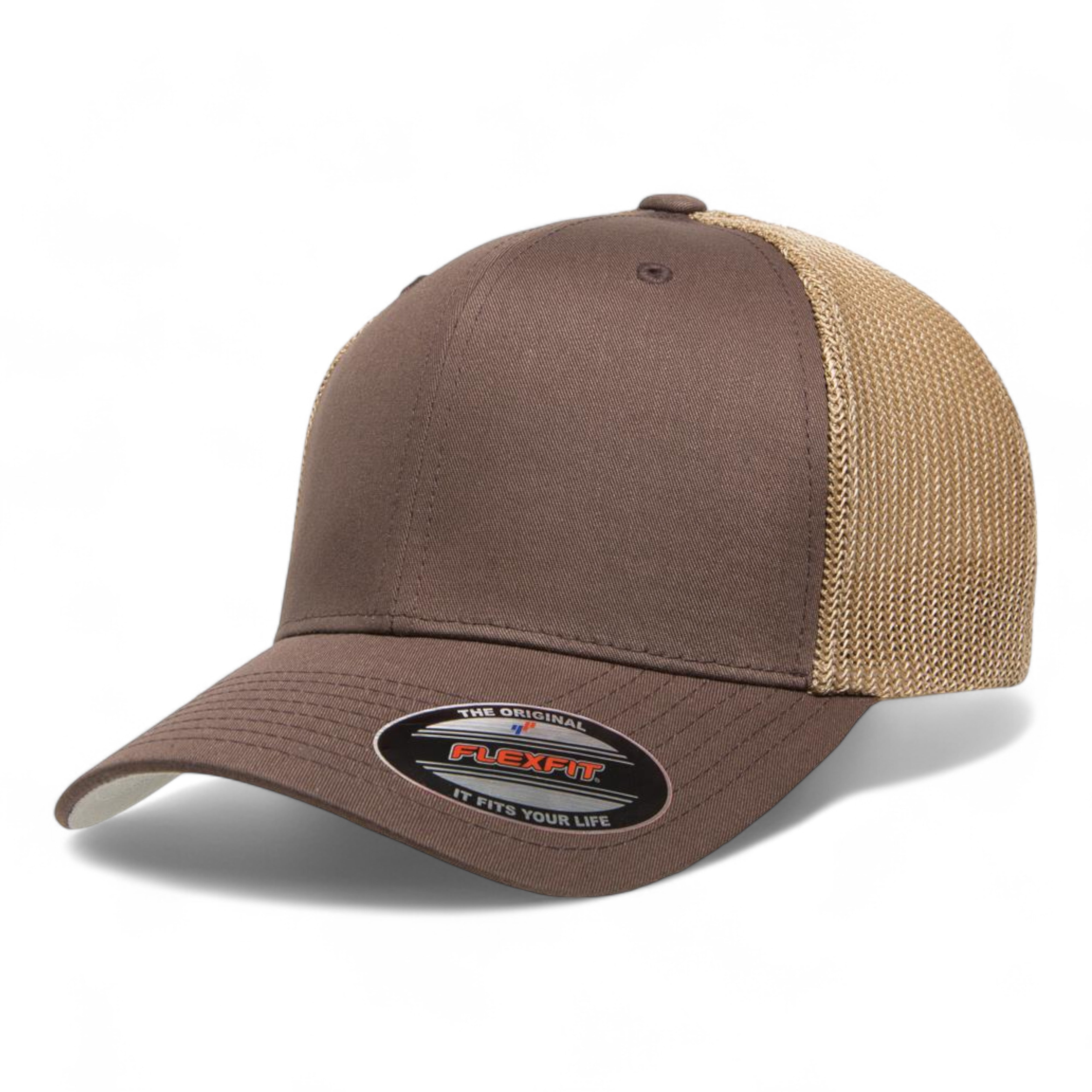 Flexfit 6511 Trucker Cap - Brown/ Khaki