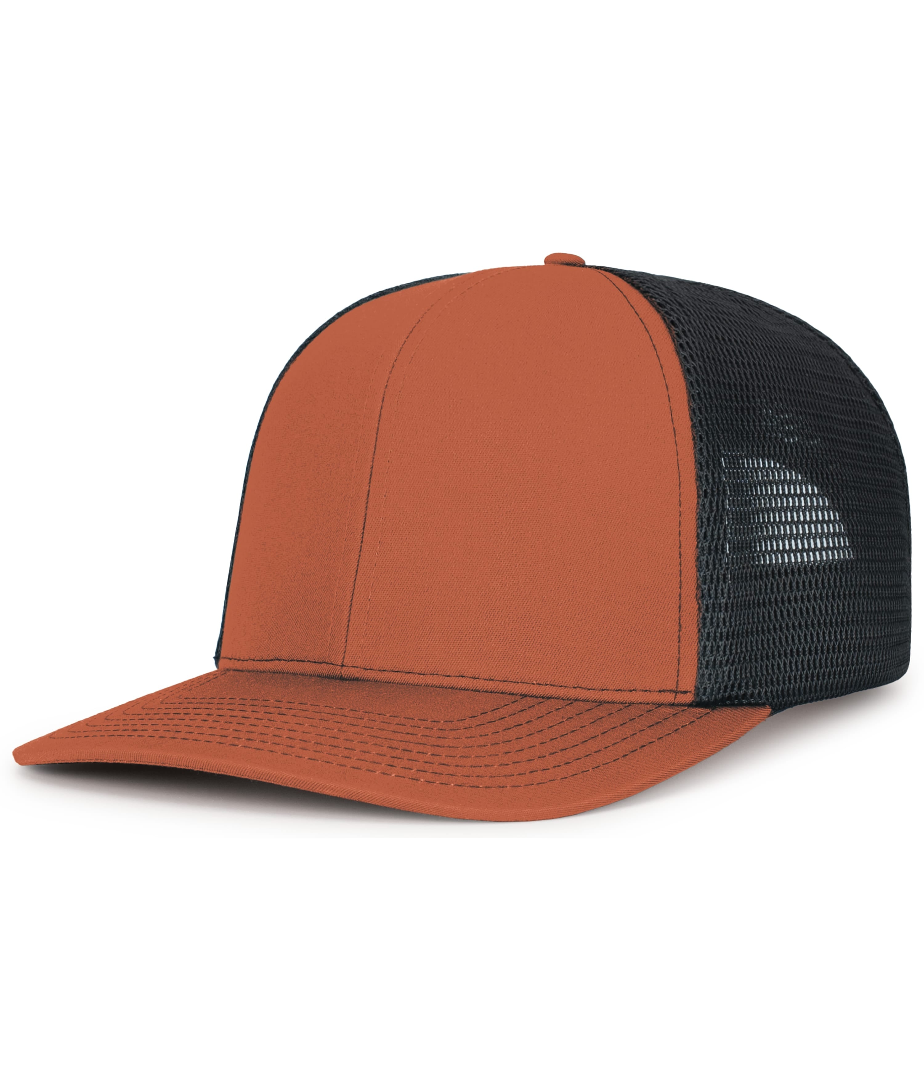 Contrast Stitch Trucker PacFlex Snapback Cap - OS - RUST/LIGHT CHARCOAL/RUST