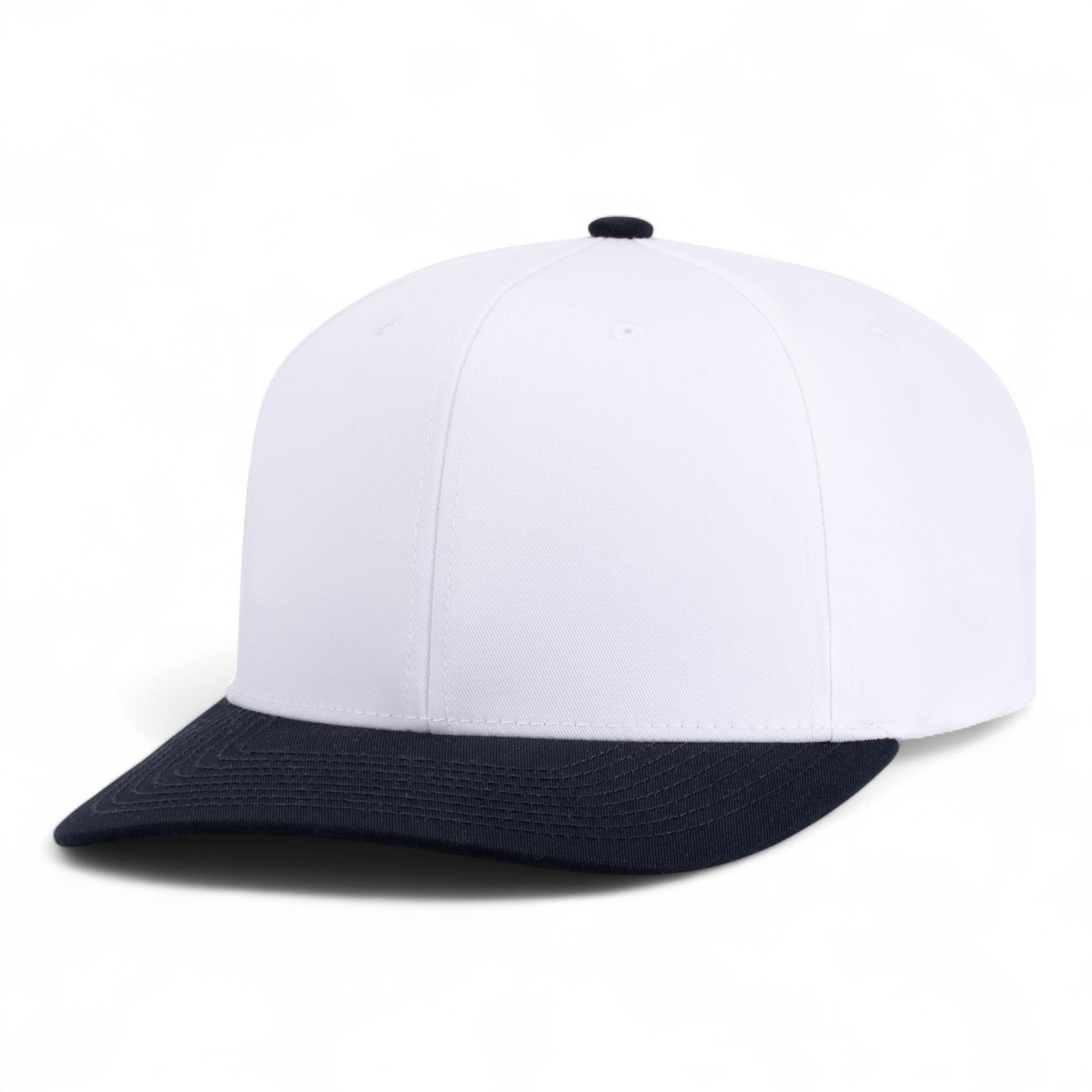 POLY/COTTON SNAPBACK CAP - YTH - WHITE/NAVY