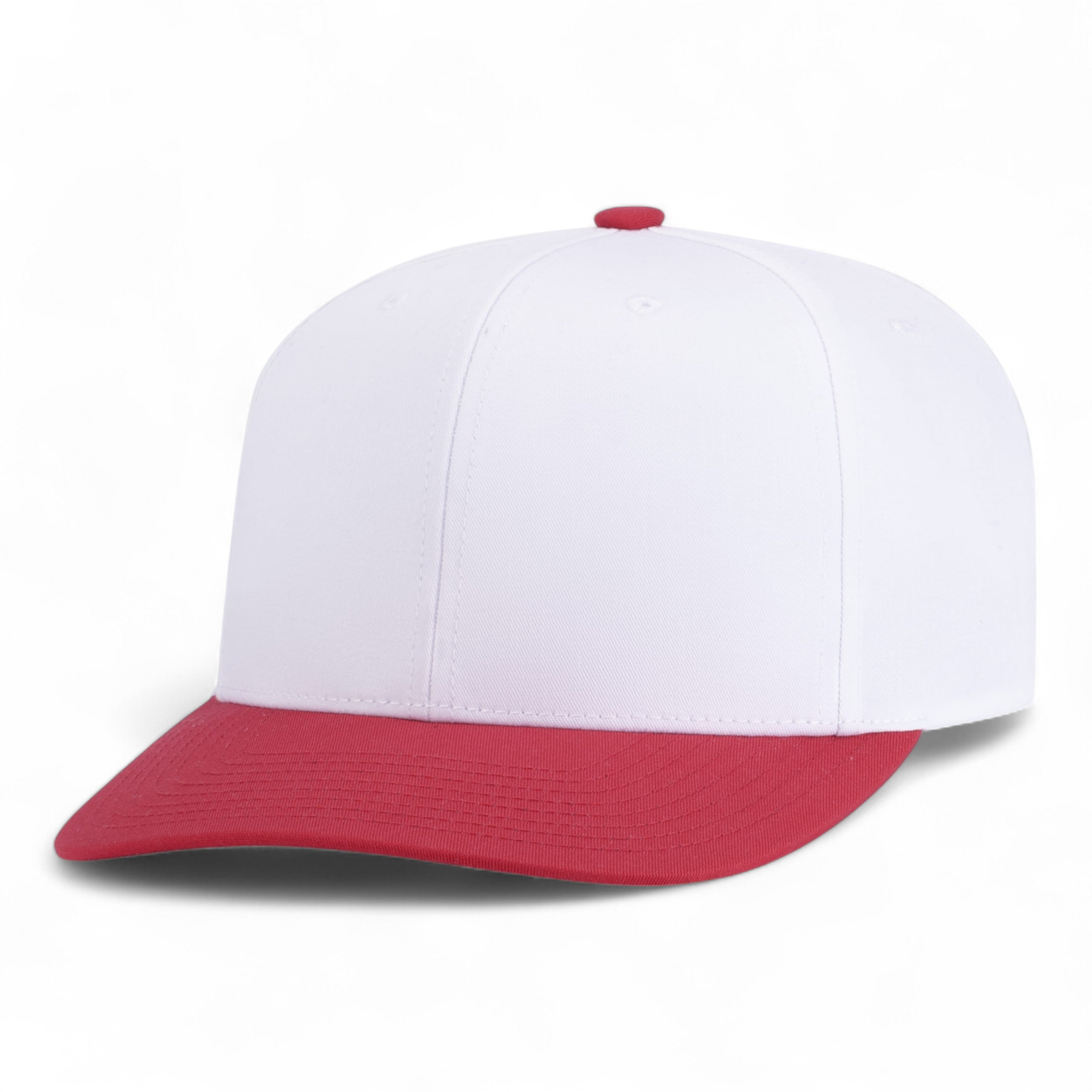POLY/COTTON SNAPBACK CAP - YTH - WHITE/RED